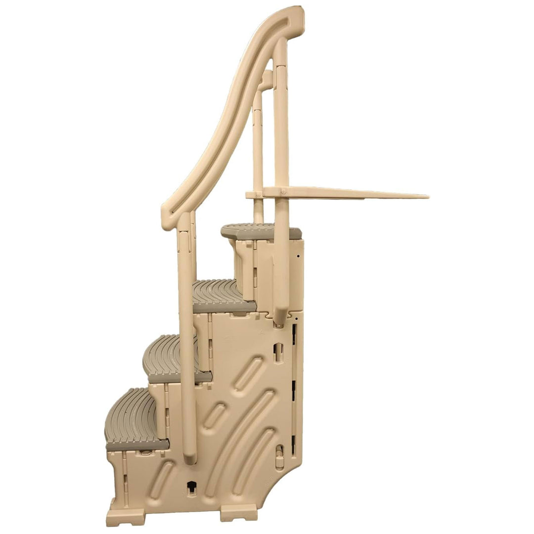 Confer Plastics CCX-AG 4 Step Above Ground Pool Ladder Stair Entry System, Grey - VMInnovations
