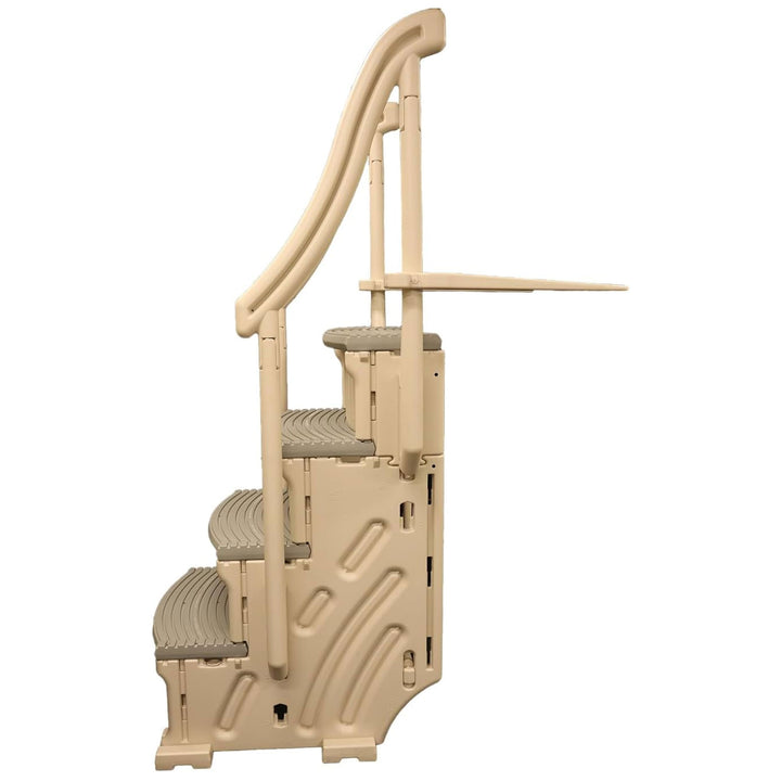 Confer Plastics CCX-AG 4 Step Above Ground Pool Ladder Stair Entry System, Grey - VMInnovations