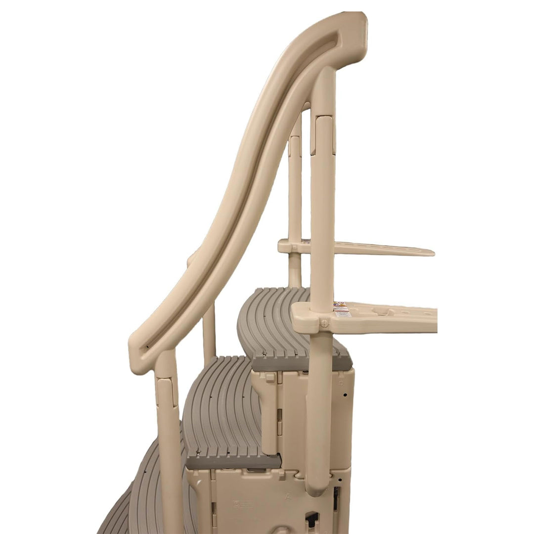 Confer Plastics CCX-AG 4 Step Above Ground Pool Ladder Stair Entry System, Grey - VMInnovations