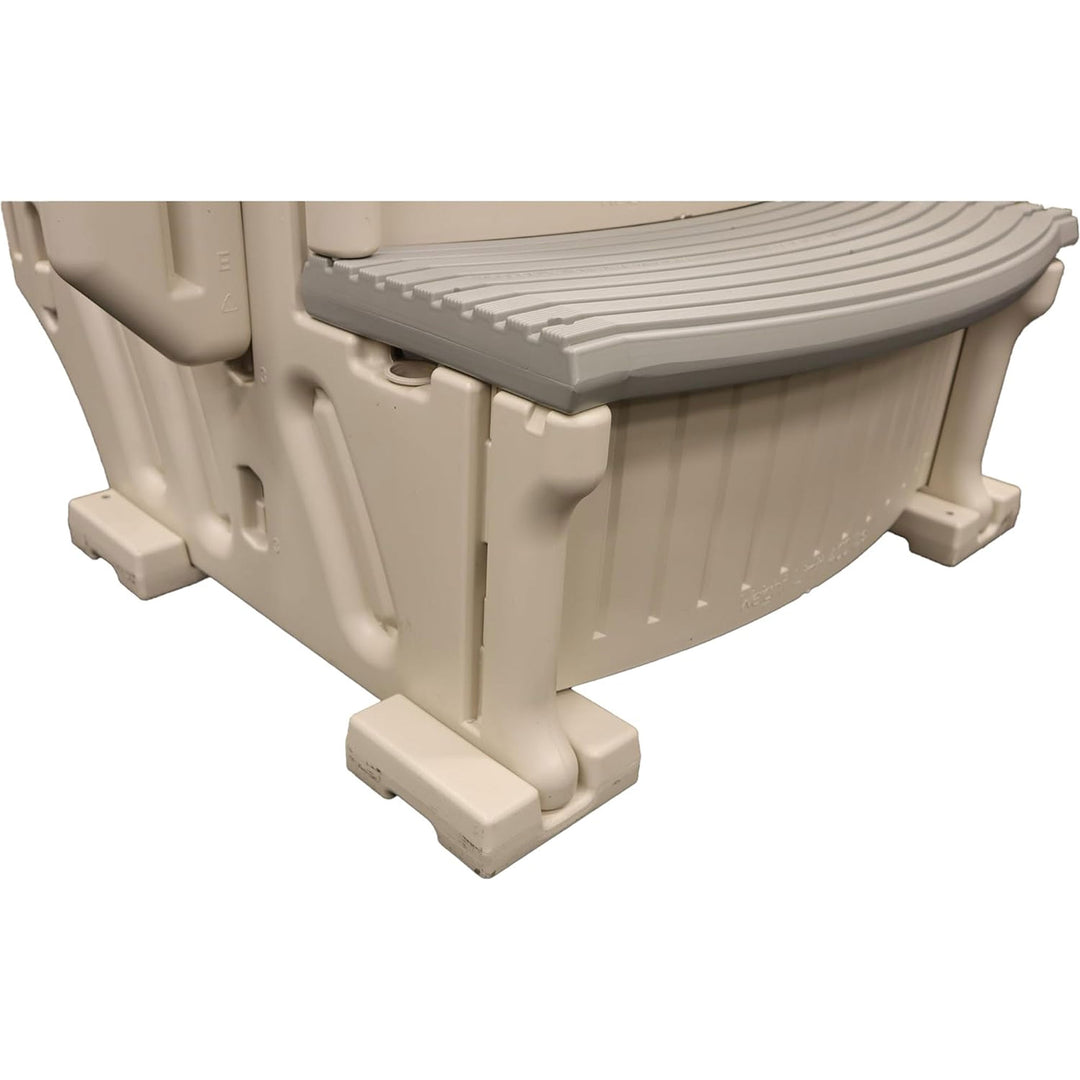 Confer Plastics CCX-AG 4 Step Above Ground Pool Ladder Stair Entry System, Grey - VMInnovations