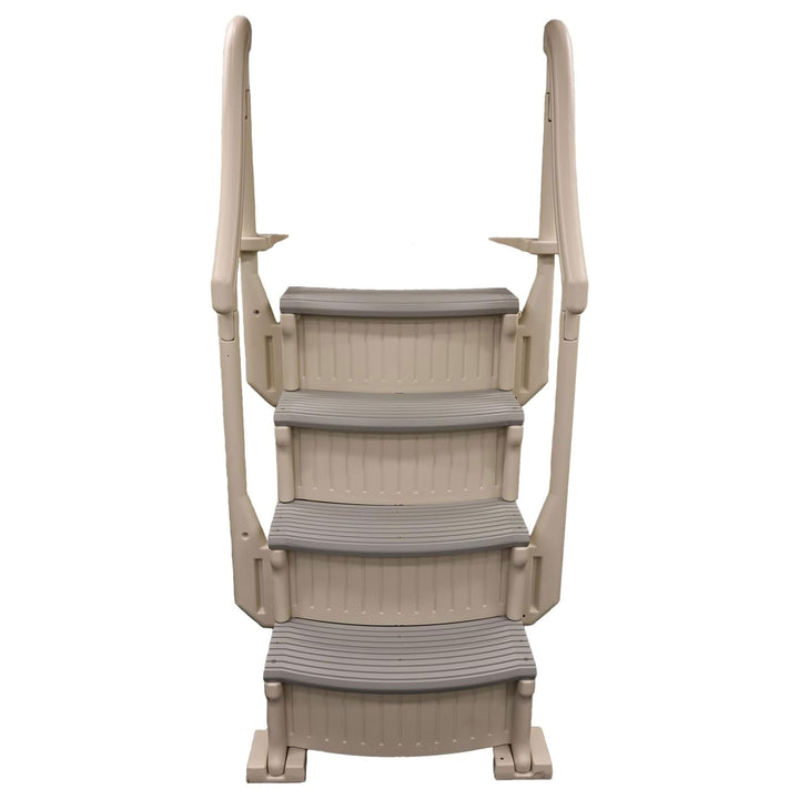 Confer Plastics CCX-AG 4 Step Above Ground Pool Ladder Stair Entry System, Grey - VMInnovations