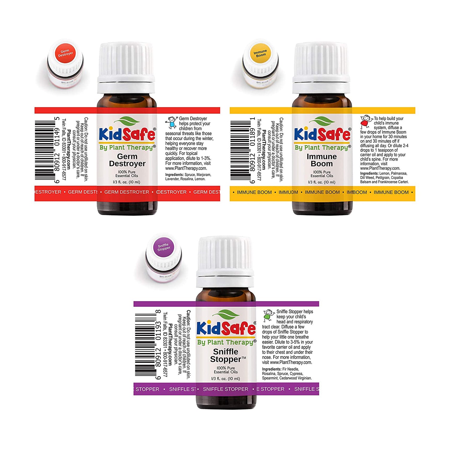 Plant Therapy 10mL Essential Oils Wellness Sampler, 0.33 Oz, Set of 3 (3 Pack) - VMInnovations
