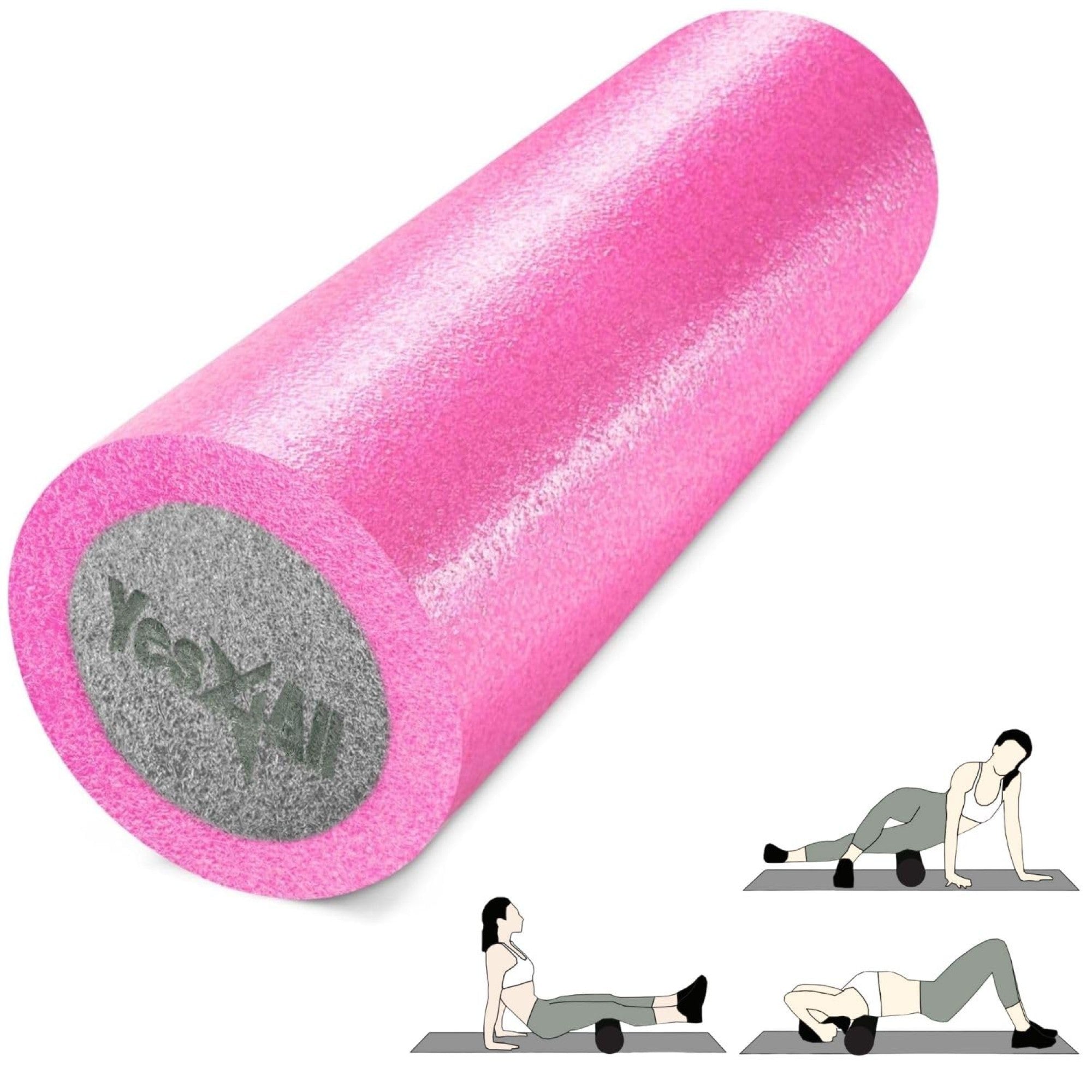 Yes4All Medium Firm 2-Layer Round PE Foam Roller for Yoga & Pilates, (Open Box)