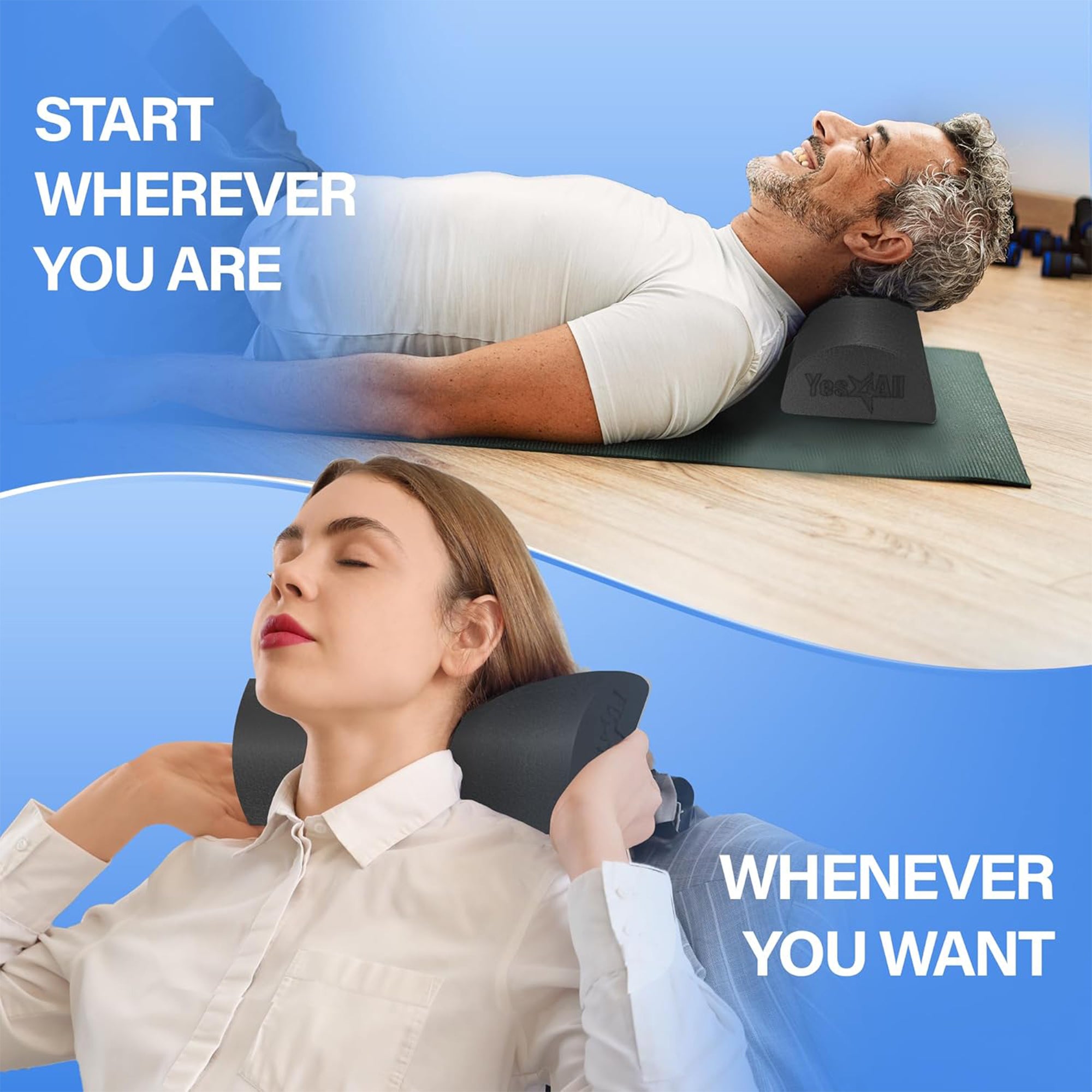 Yes4All Medium Firm Half Round Foam Roller for Massage & Exercise, 36 In (Used)