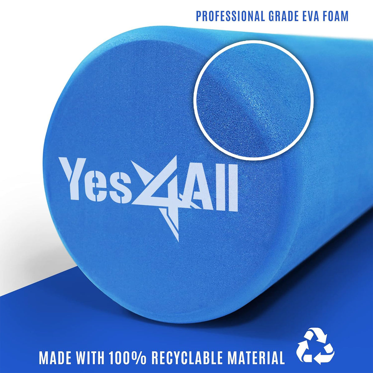 Yes4All EVA Firm Foam Round Back Roller for Pilates, Exercise or Yoga (Open Box)