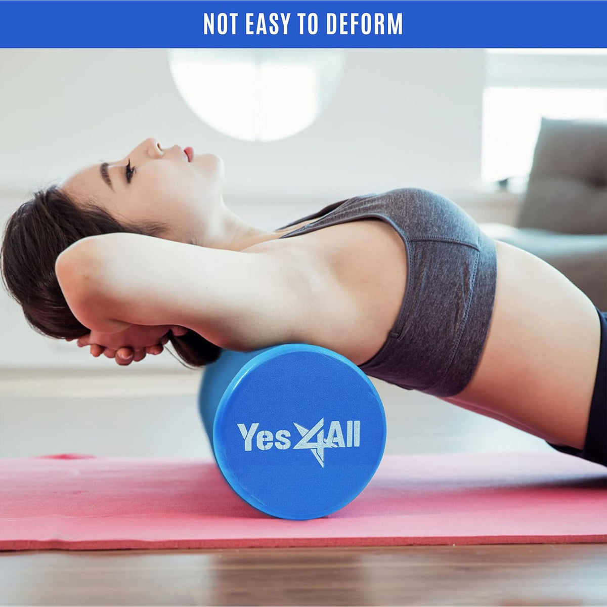 Yes4All EVA Firm Foam Round Back Roller for Pilates, Exercise or Yoga (Open Box)