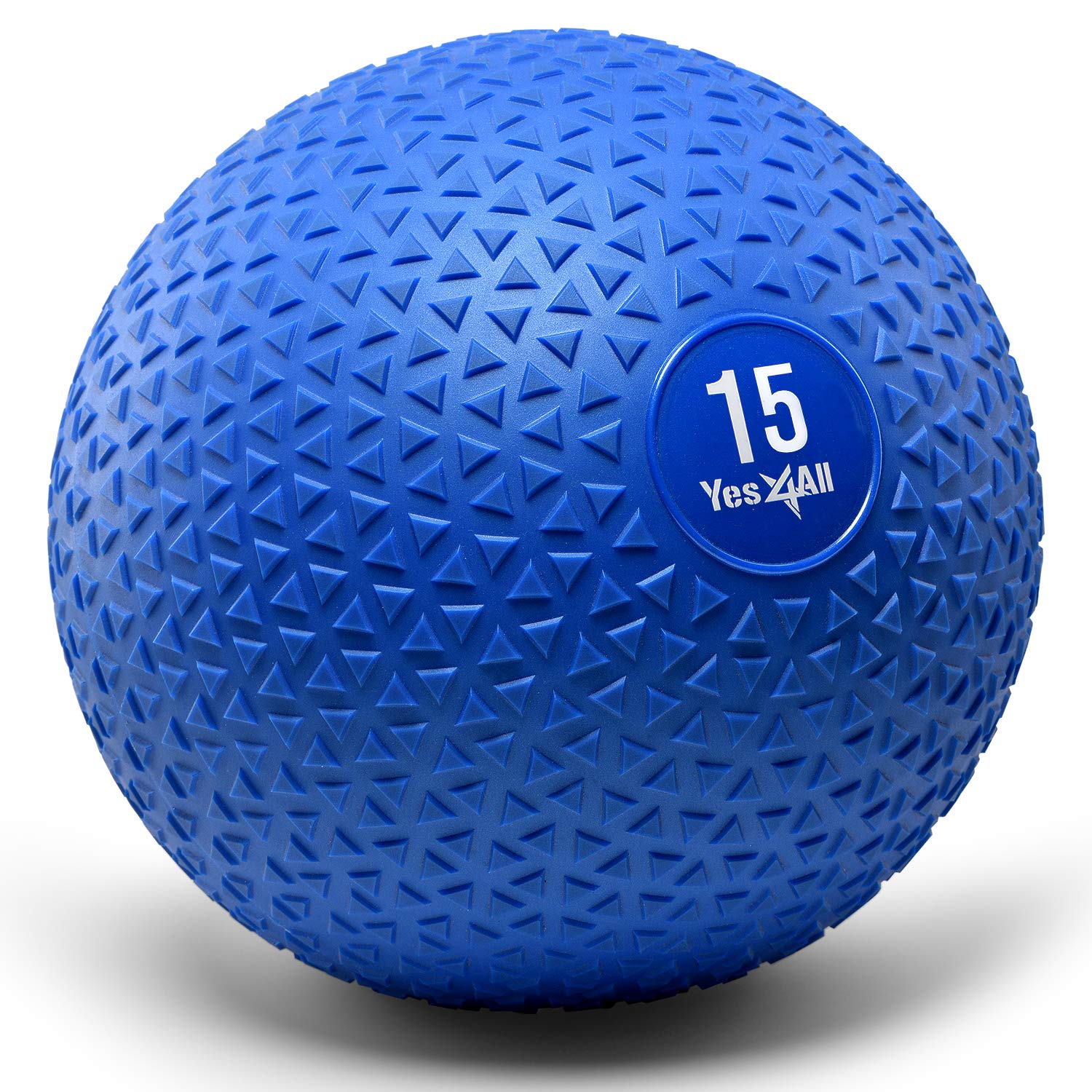 Yes4All 15Lb Slam Ball, Durable Sand Filled Workout Weight Ball, Blue (Open Box)