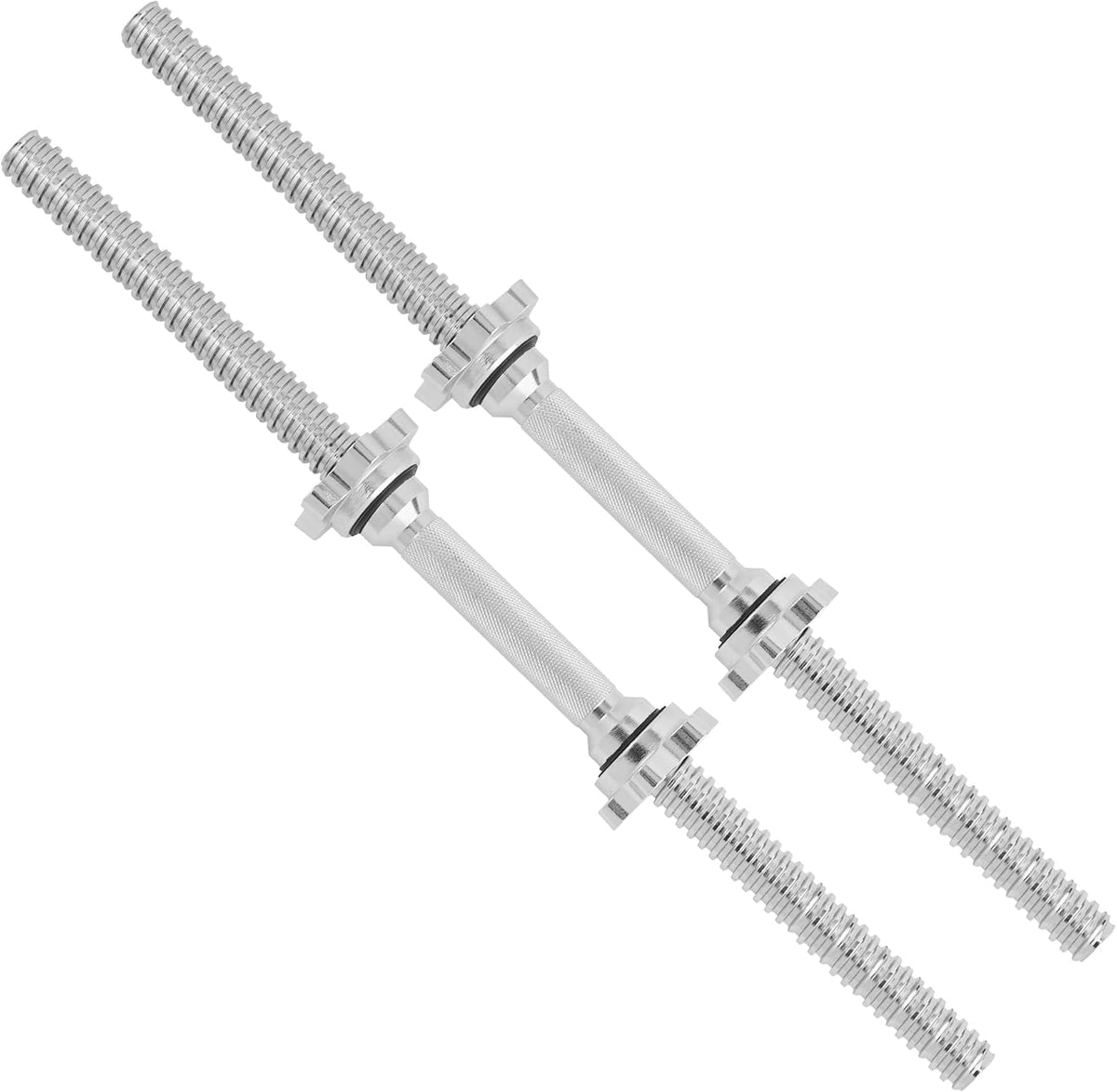 Yes4All Threaded Dumbbell Handle Set with Chrome Non-Slip Grip, 24 Inch, 2 Pack - VMInnovations