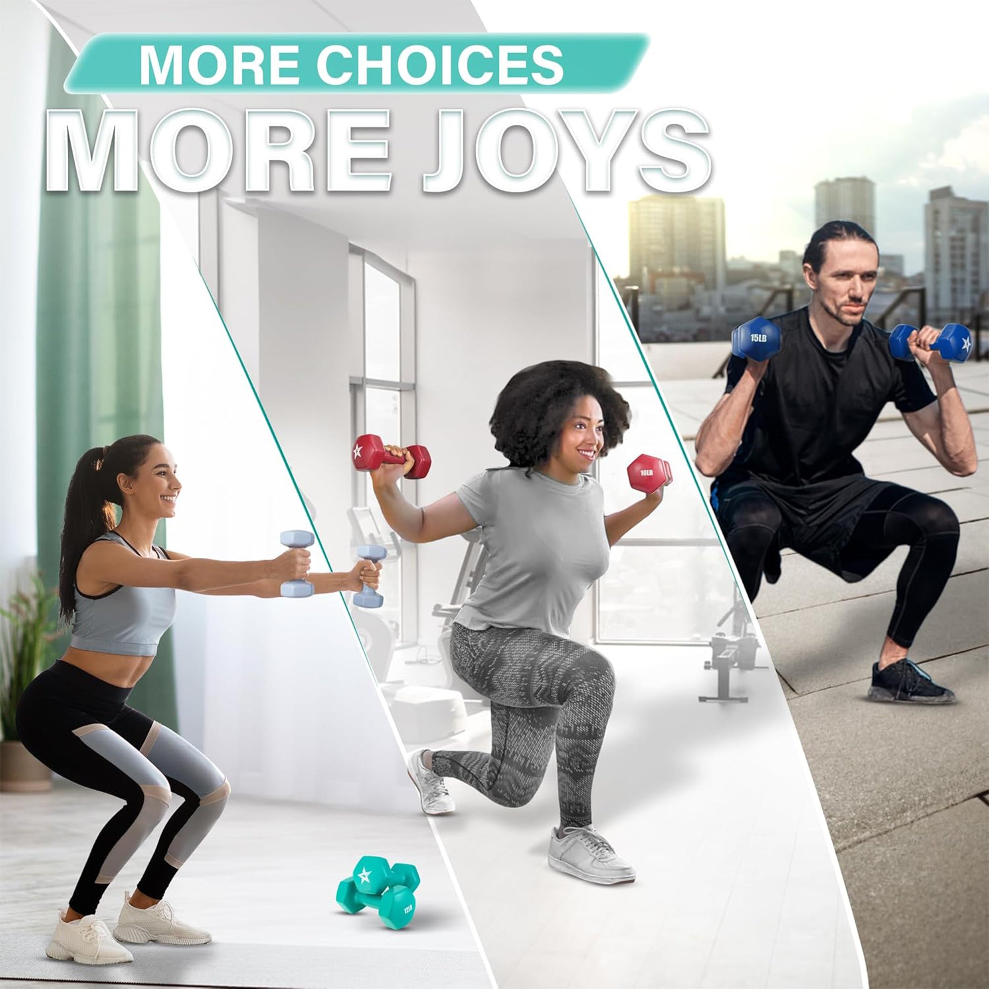 Yes4All Vinyl Hexagon Dumbbell, Set of 2 Hand Weights for Home Gym, (Open Box) - VMInnovations