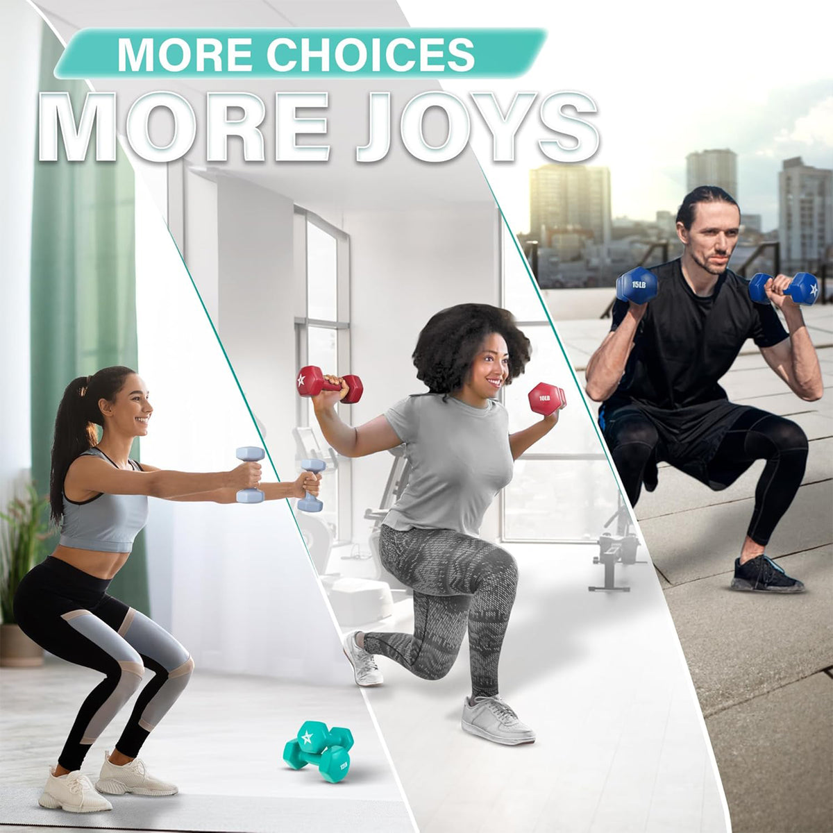 Yes4All Vinyl Hexagon Dumbbell, Set of 2 Hand Weights for Home Gym, (Open Box)