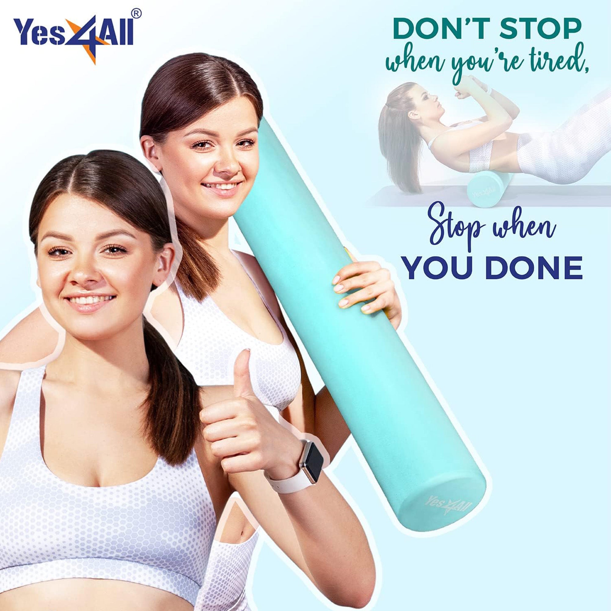 Yes4All EVA Firm Foam Round Back Roller for Pilates, Exercise or Yoga (Open Box) - VMInnovations
