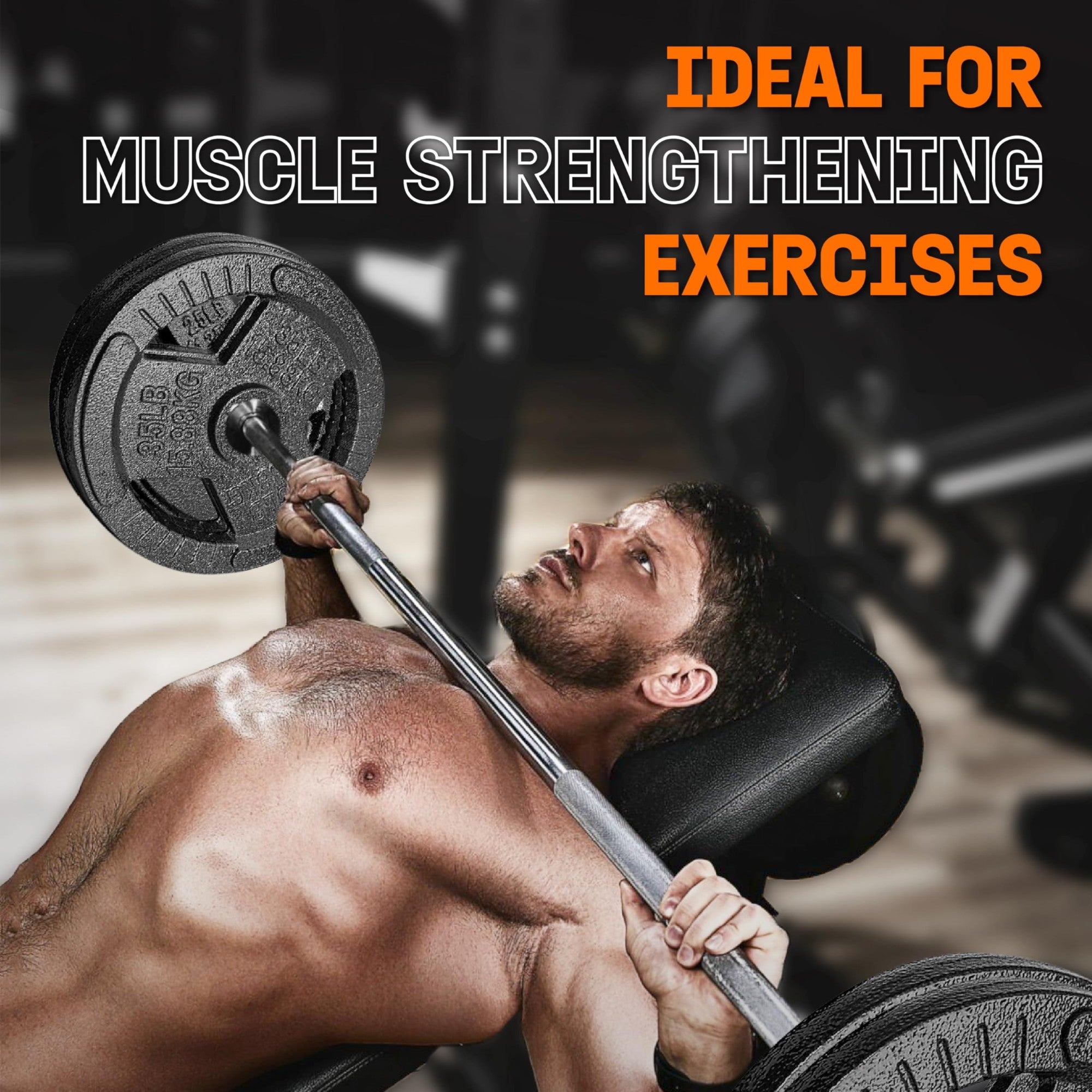 Yes4All Single Cast Iron Olympic Weight Plate with Tri-Grip Handles, (Open Box) - VMInnovations