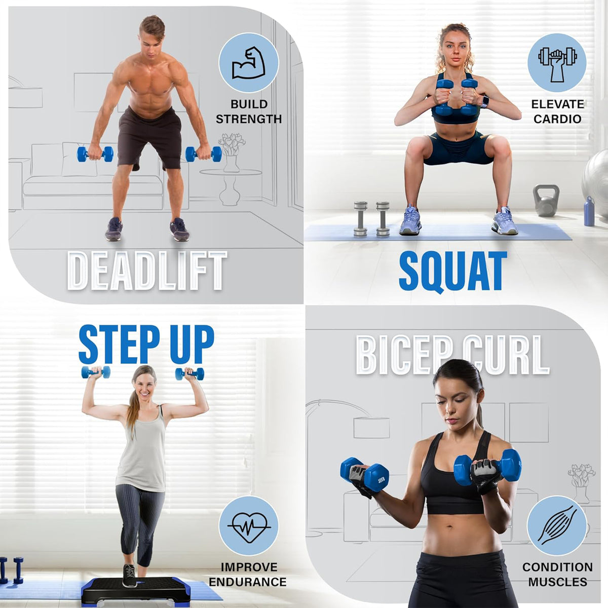 Yes4All 15 lbs Hex Dumbbells,1 Pair Vinyl Coated Cast Iron Hand Weights Open Box - VMInnovations