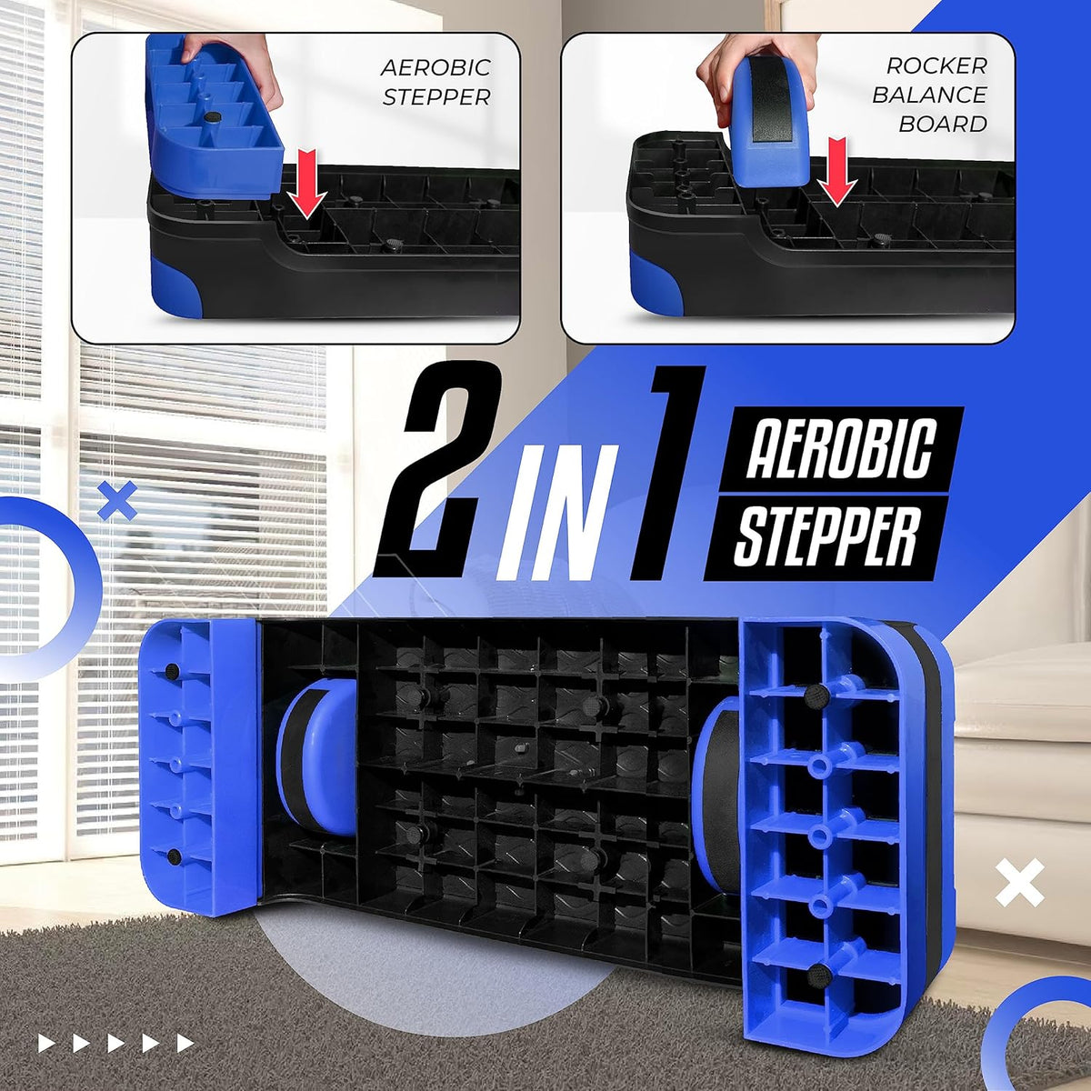 Yes4All 2-in-1 Adjustable Aerobic Step Platform, Exercise Stepper, (Open Box)