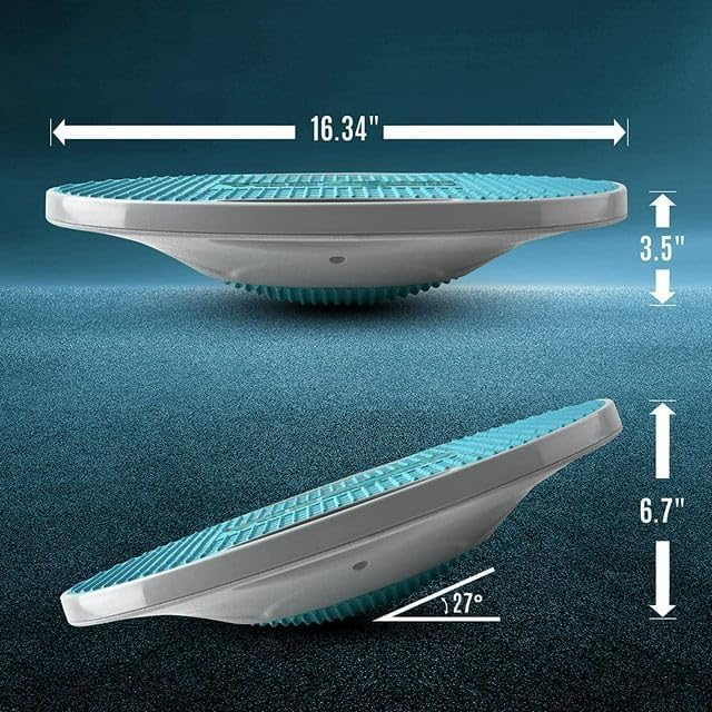 Yes4All Wobble Balance Board, Plastic Stability Trainer with Handles, Blue - VMInnovations