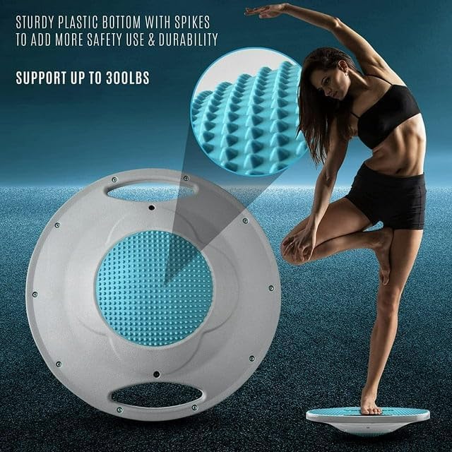 Yes4All Wobble Balance Board, Plastic Stability Trainer with Handles, Blue - VMInnovations