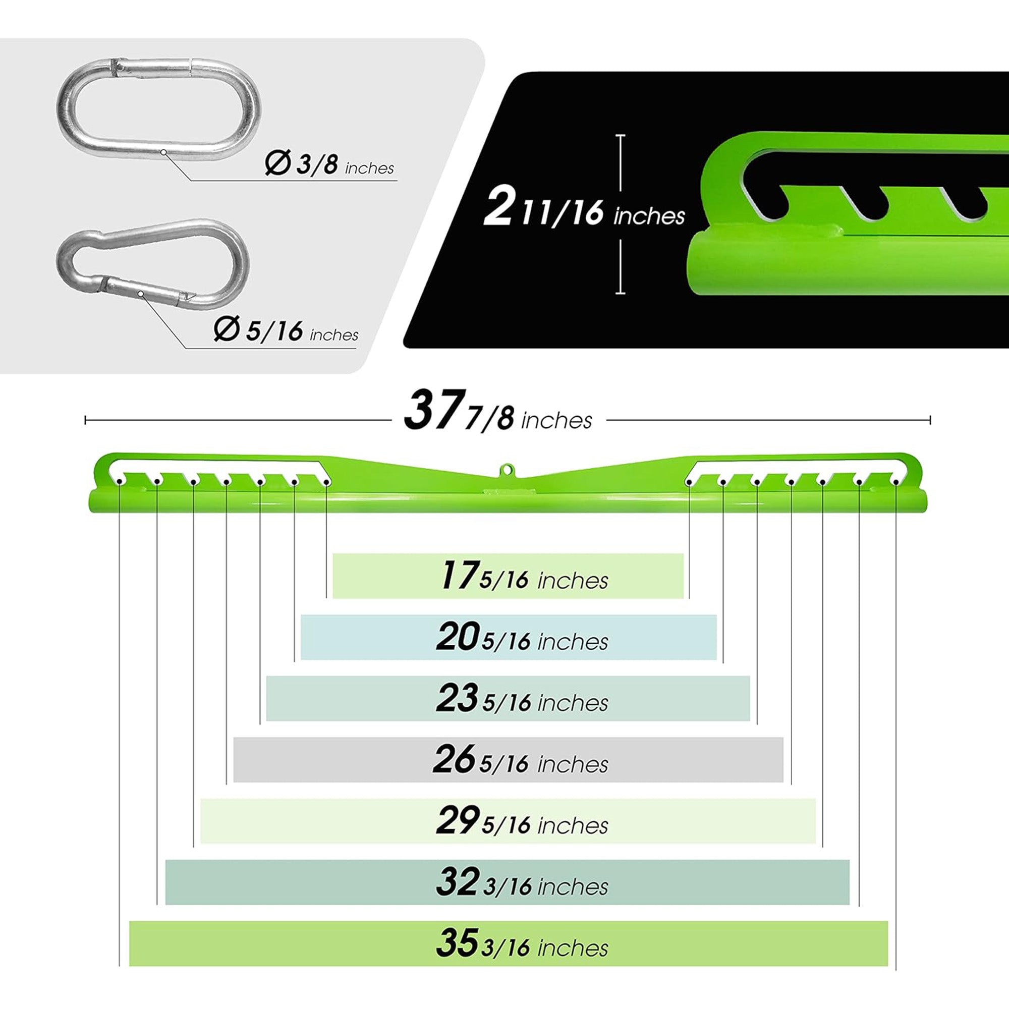 Yes4All Neutral Grip LAT Pull Down Bar Cable Machine Attachment, 7 Levels, Green - VMInnovations