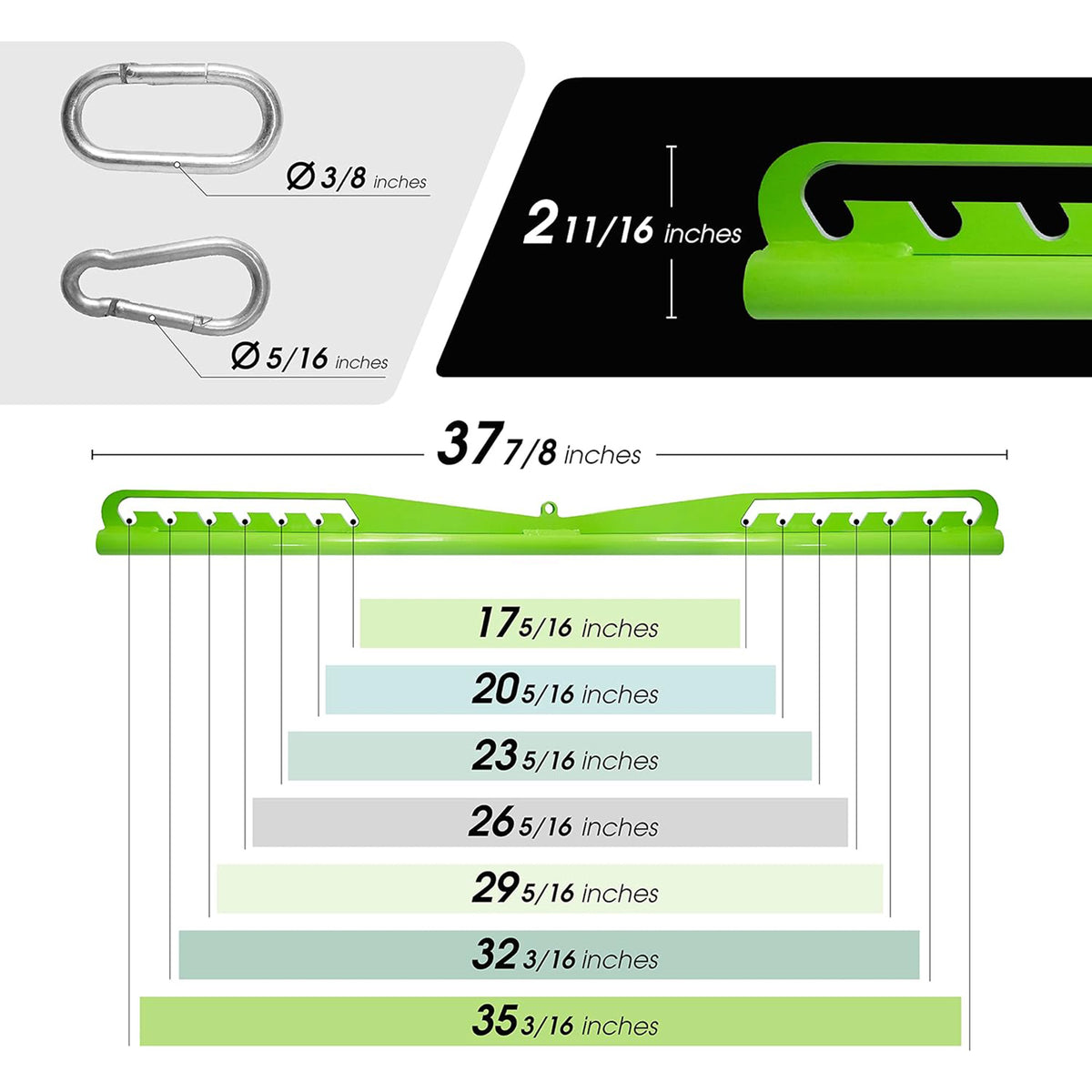 Yes4All Neutral Grip LAT Pull Down Bar Cable Machine Attachment, 7 Levels, Green - VMInnovations