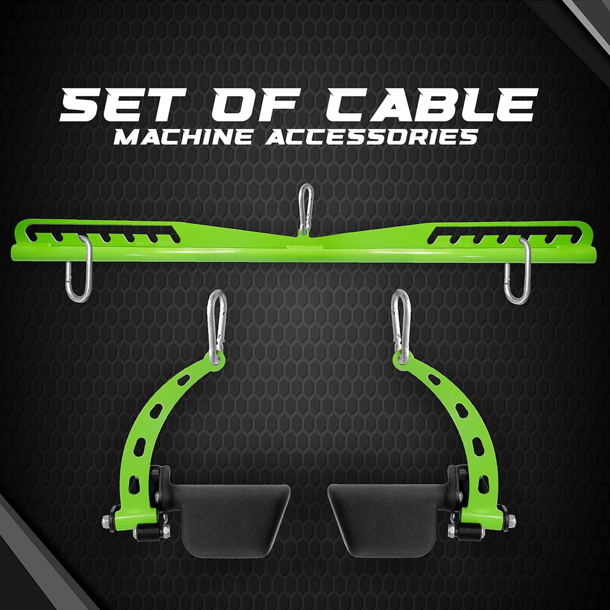 Yes4All Neutral Grip LAT Pull Down Bar Cable Machine Attachment, 7 Levels, Green - VMInnovations