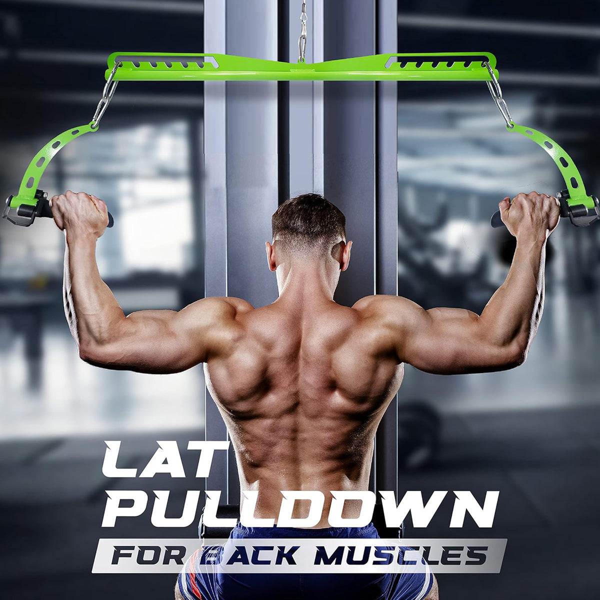 Yes4All Neutral Grip LAT Pull Down Bar Cable Machine Attachment, 7 Levels, Green - VMInnovations