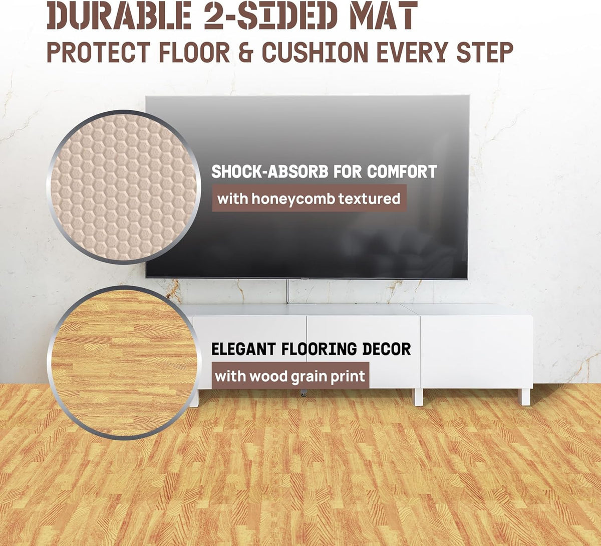 Yes4All Interlocking Foam Exercise Mat, 24"x24", Light Oak Wood (Open Box)