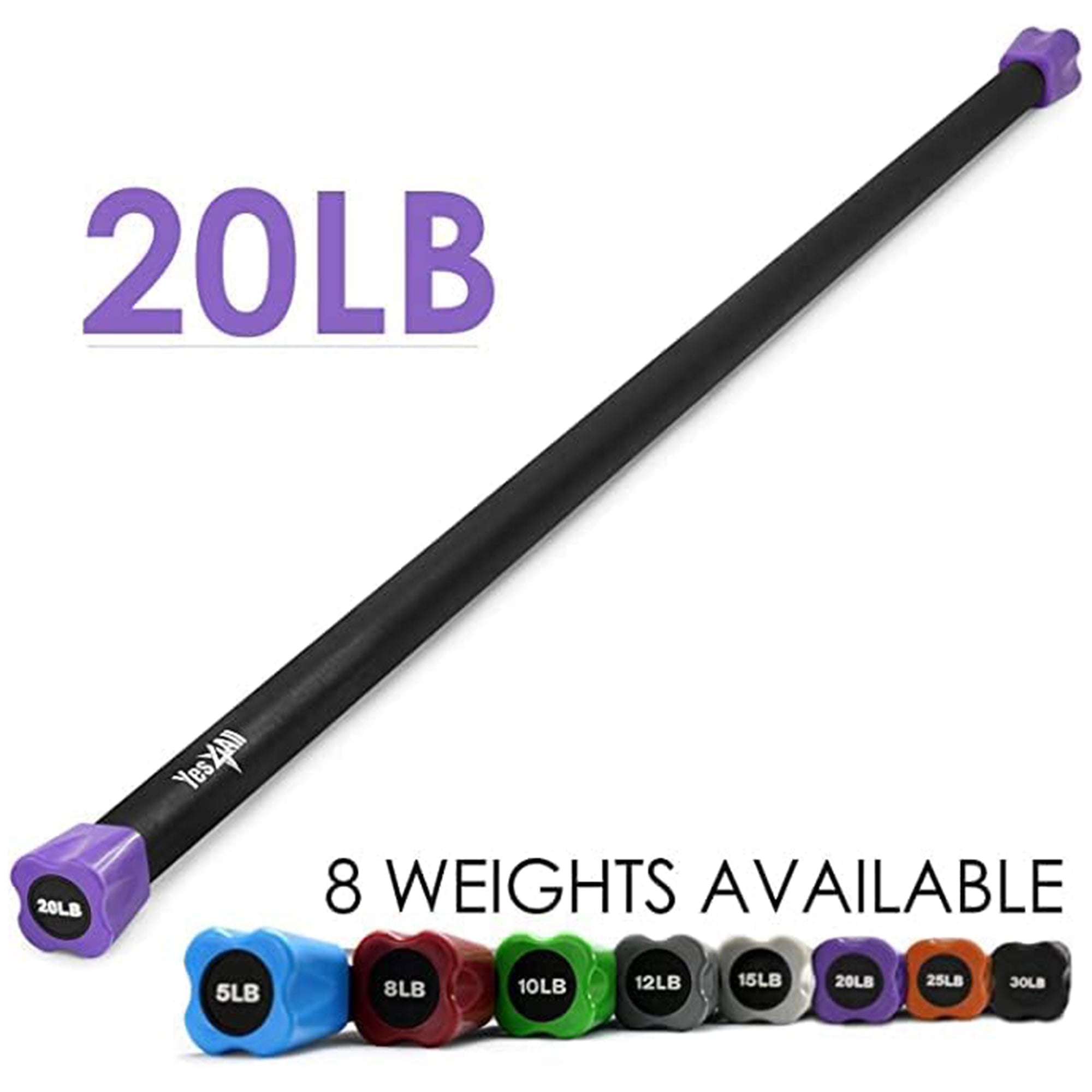 Yes4All Total Body Workout Bar for Strength Training and Exercise, (Open Box)