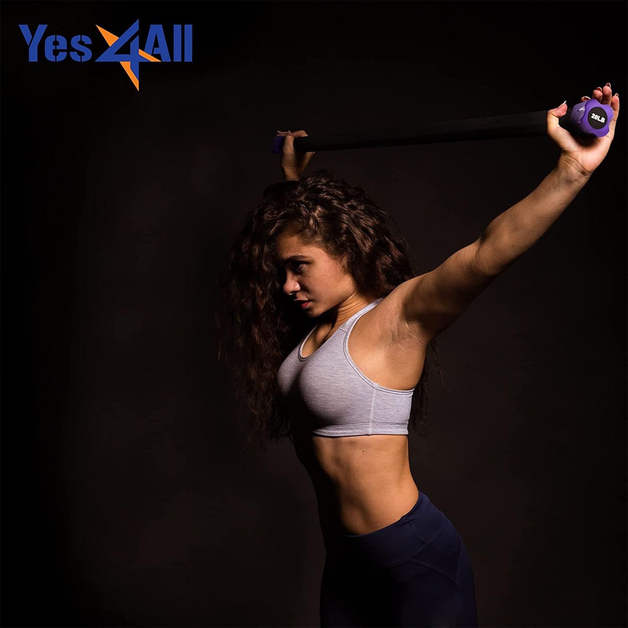 Yes4All Total Body Workout Bar for Strength Training and Exercise, (Open Box)