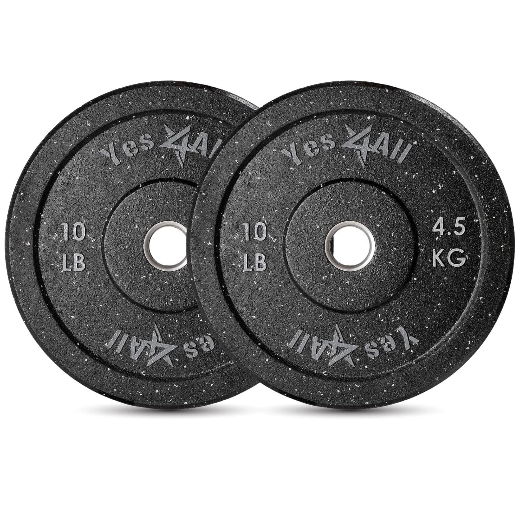 Yes4All 2" Bumper Plate, Rubber Weight Plate for Weightlifting, Pair, 10 Pounds - VMInnovations