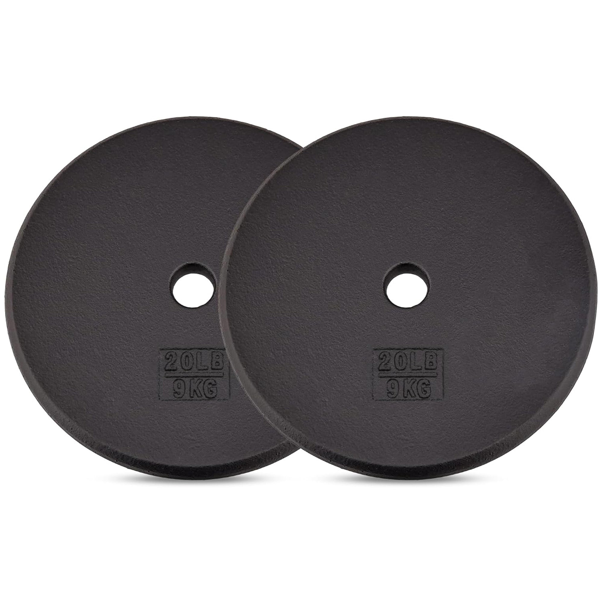 Yes4All 2 Pack Cast Iron Barbell Weight Plates with 1" Center Hole 20 Pounds - VMInnovations
