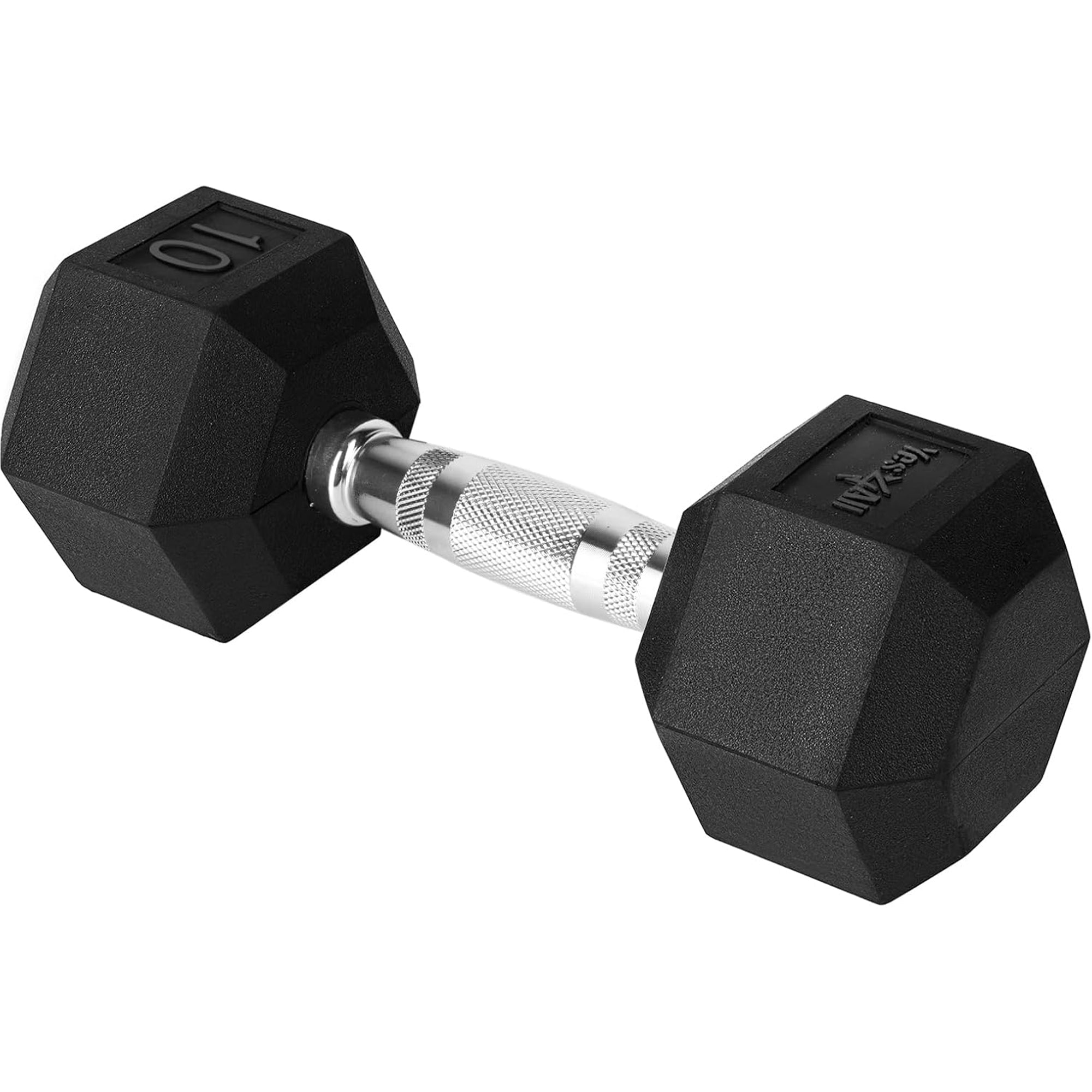 Yes4All Cast Iron Hex Dumbbell with Chrome Grip and Rubber Coating, 45 Pounds - VMInnovations