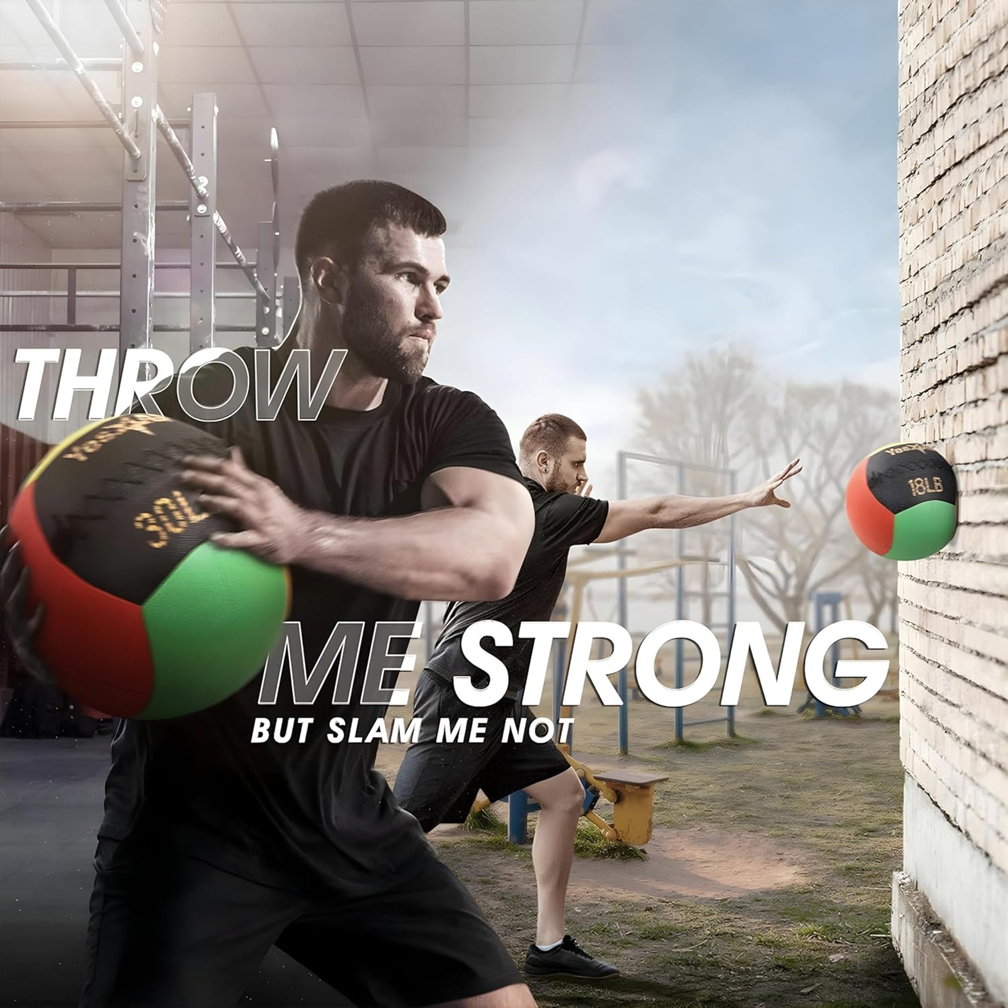 Yes4All Wall Ball, Soft Leather Weighted Strength Training Equipment, 10 lb - VMInnovations