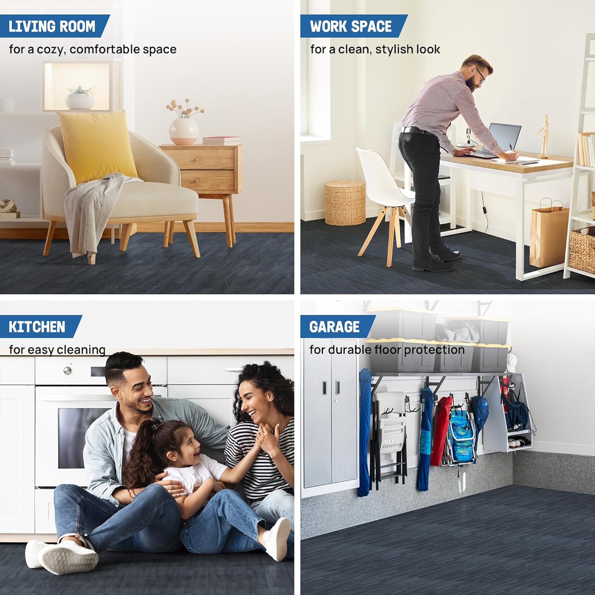 Yes4All Interlocking Foam Exercise Mat, 3/8" Thick, 24"x24", 48 Sq Ft (Open Box)