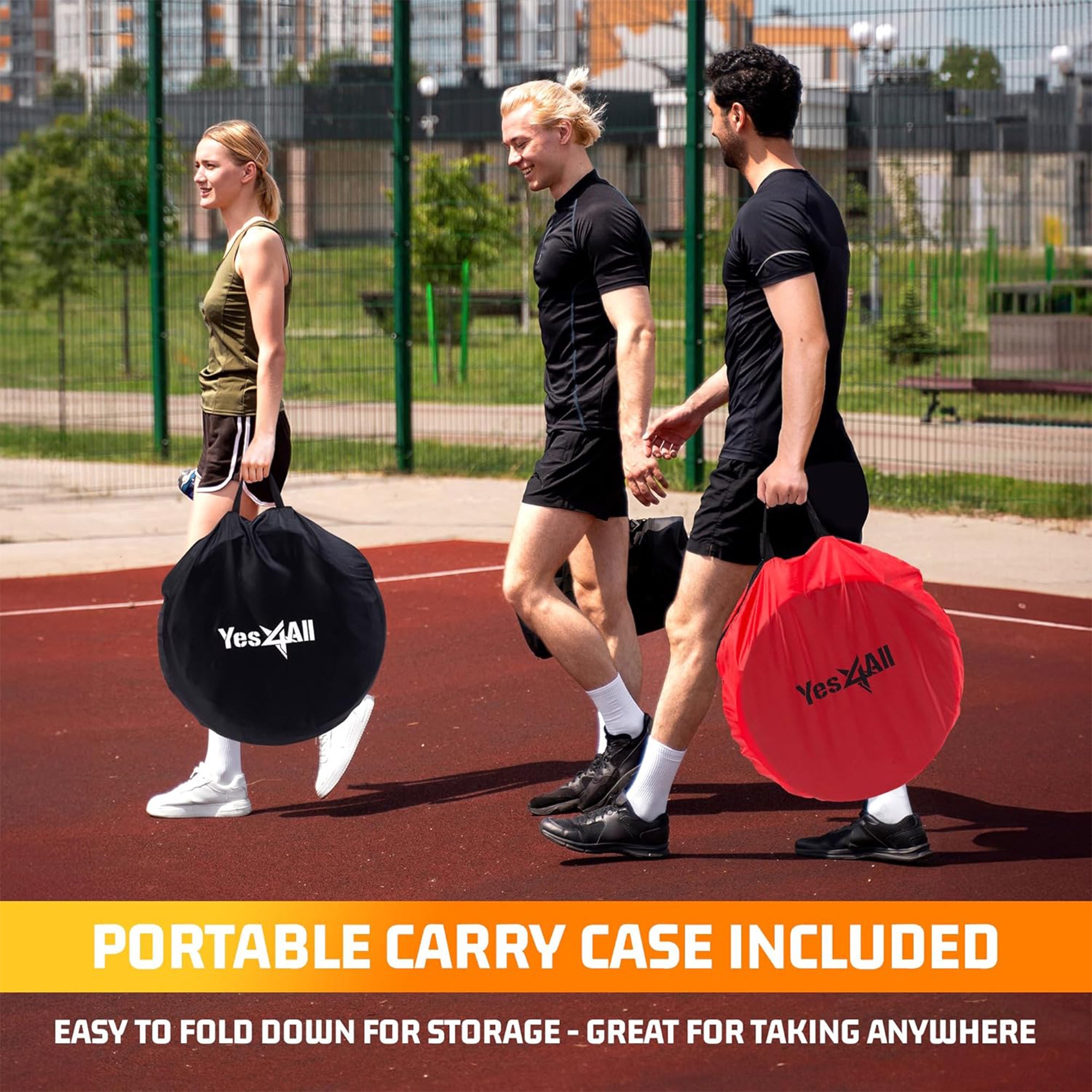 Yes4All Pop Up Defender, Indoor Outdoor Sport Training Equipment, 3 Pack, Red - VMInnovations