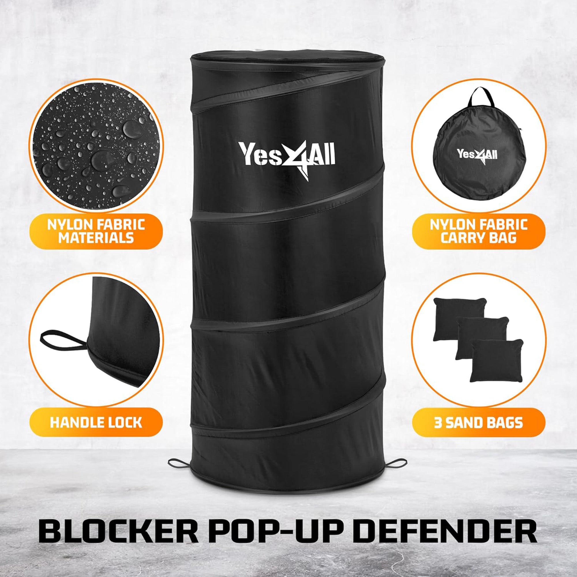 Yes4All Pop Up Defender, Indoor Outdoor Sport Training Equipment, 3 Pack, Black - VMInnovations