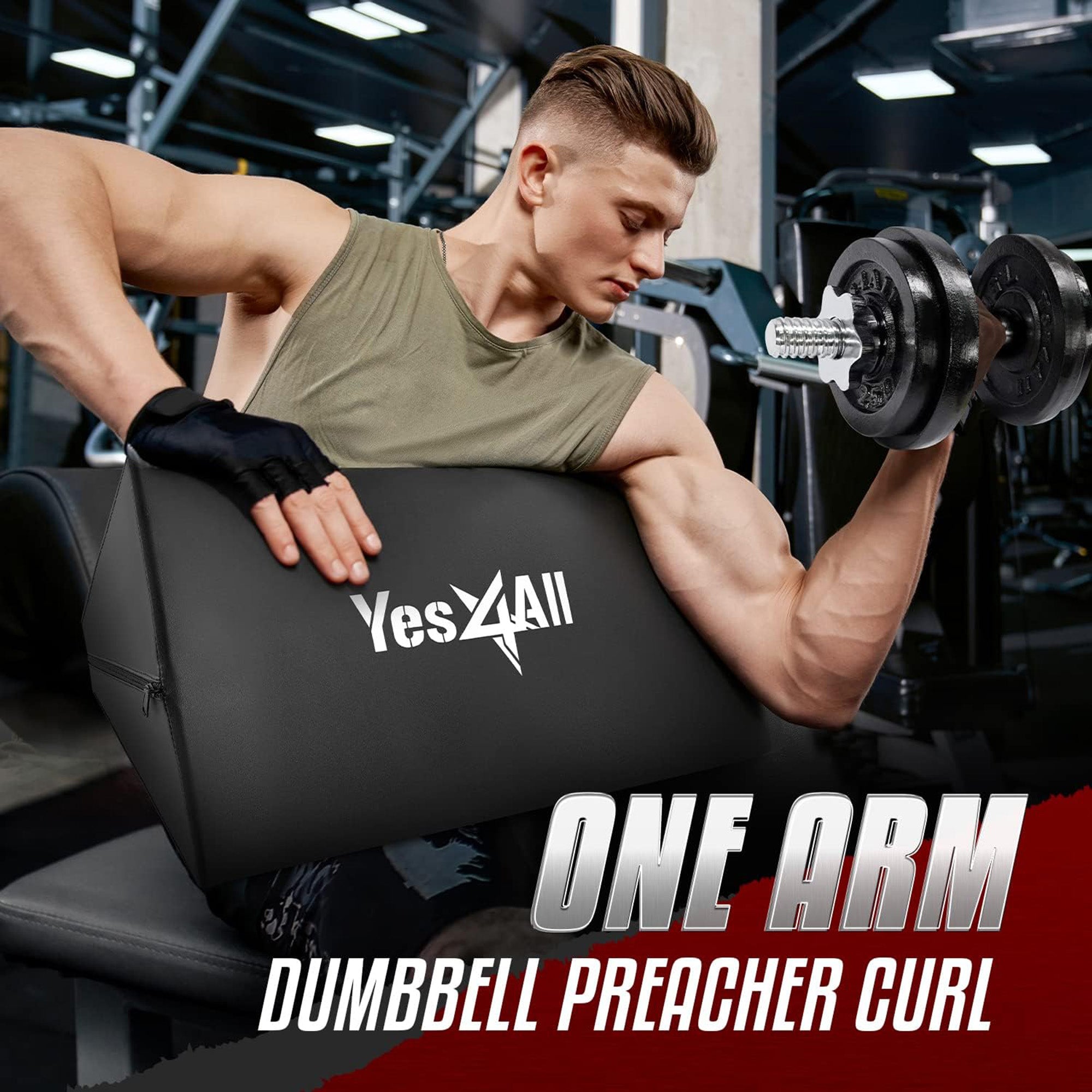 Foam Preacher Curl Pad for Upper Body Strength Training Workouts (Open Box)