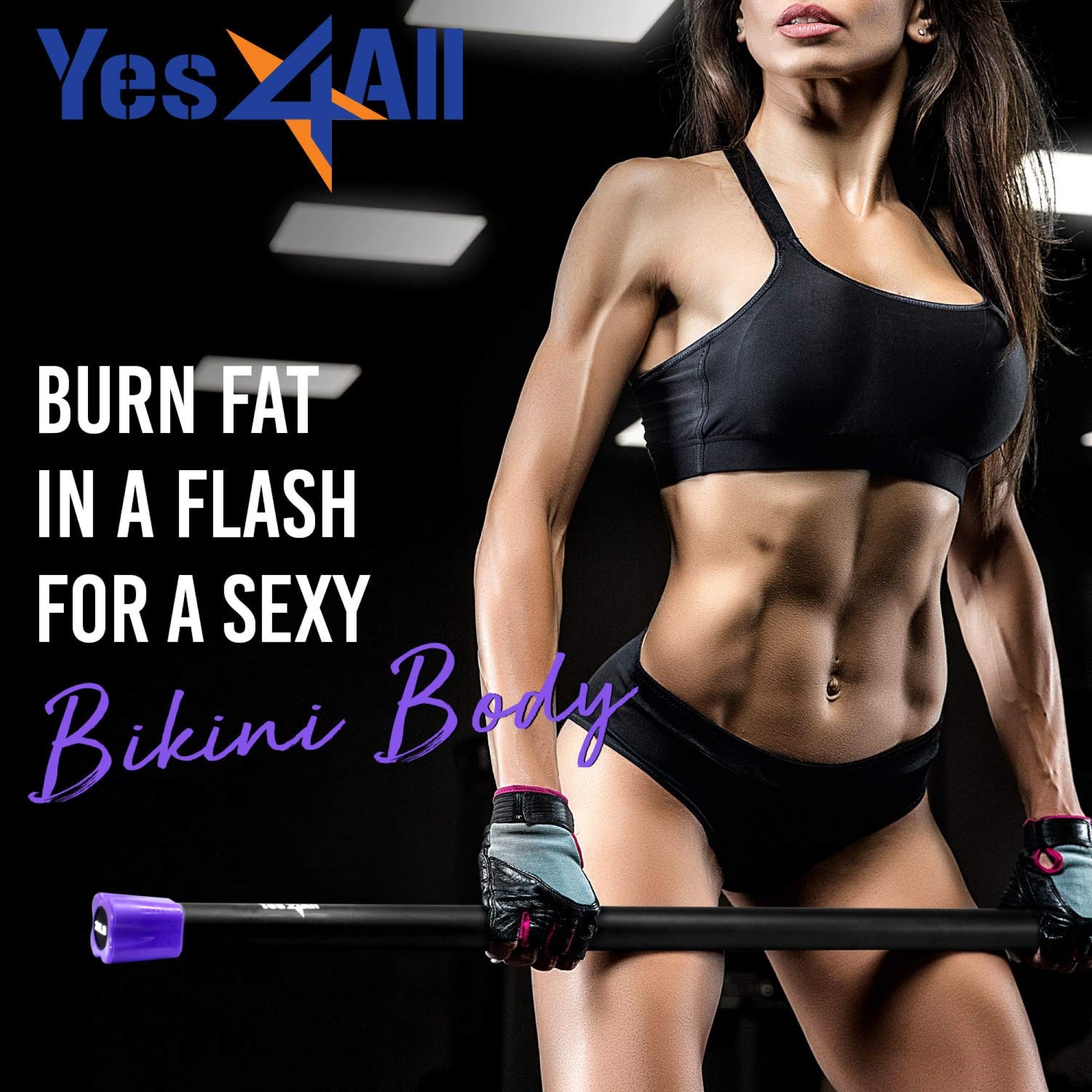 Yes4All Total Body Workout Bar for Strength Training, Set of 10, 15,20 lbs(Used)
