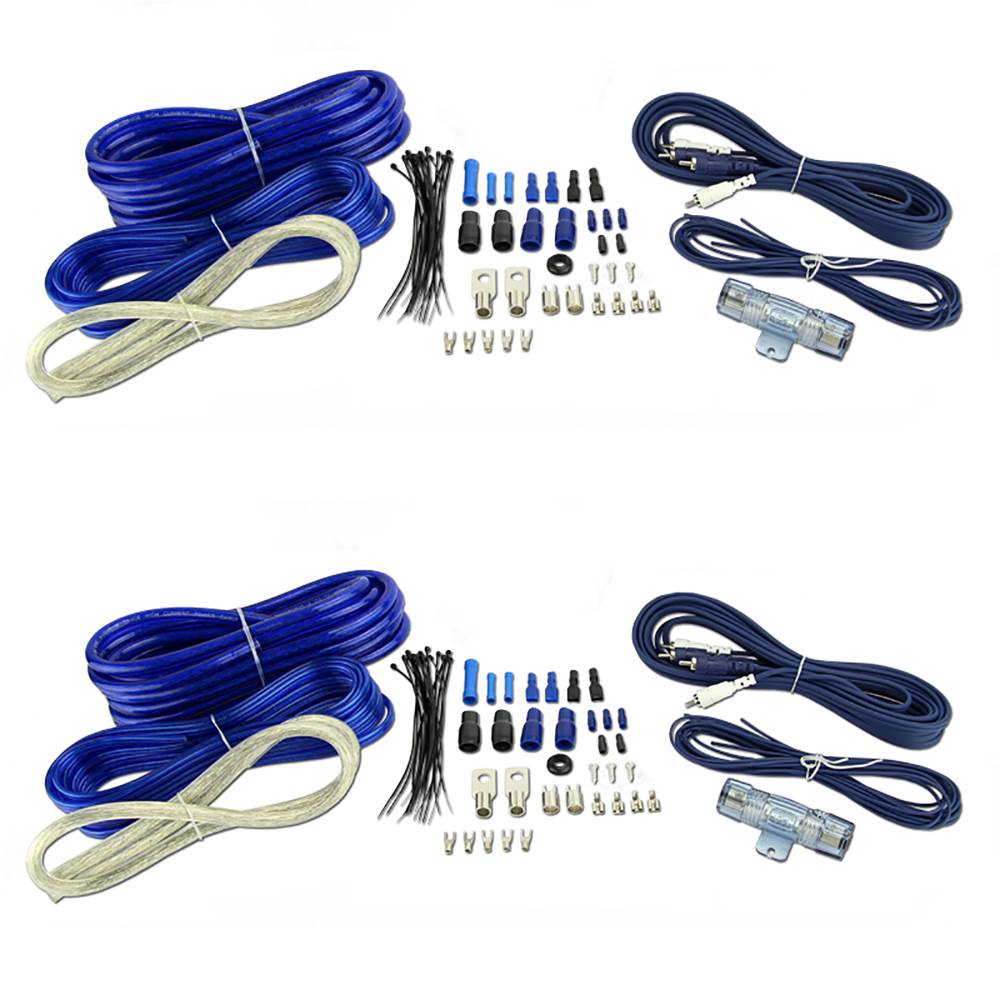 VM Audio 4-Gauge Car Audio Amplifier Installation Wiring Kit + RCA (2 Pack)