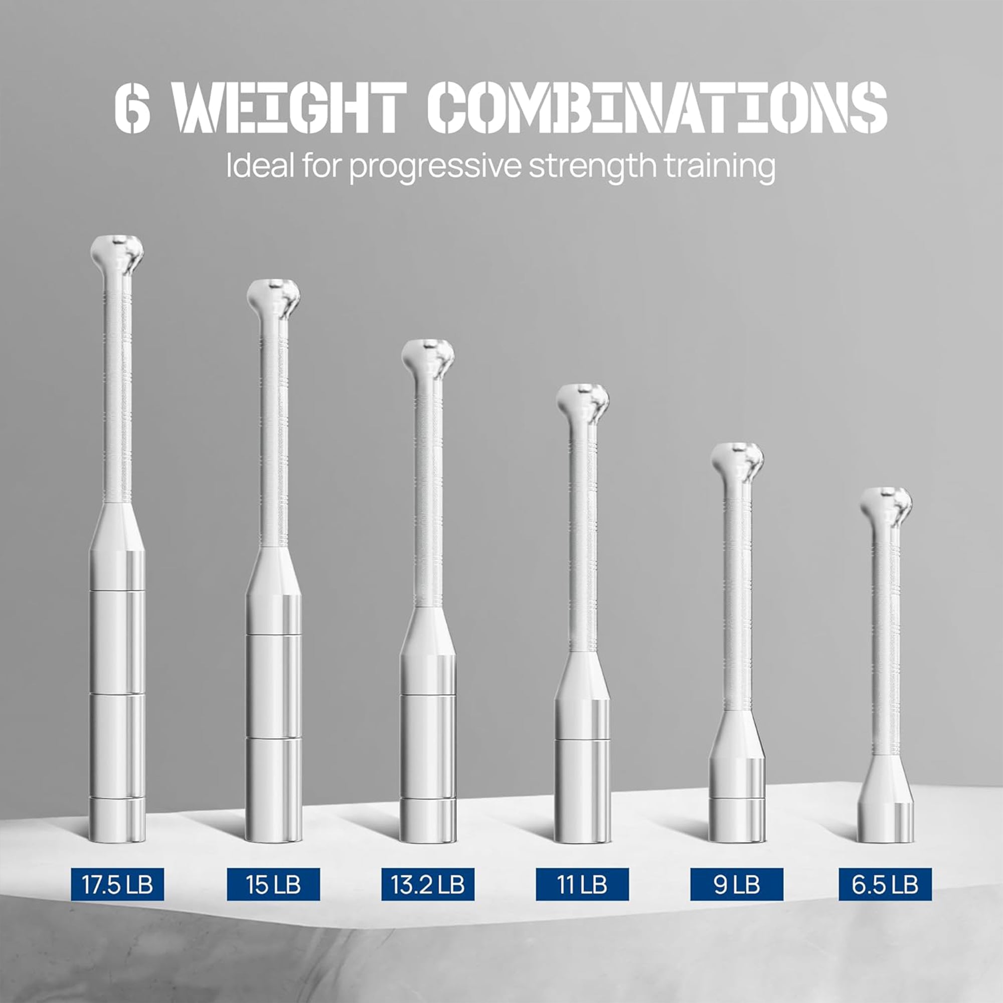 Yes4All Metal Adjustable 6-in-1 Steel Club for Full Body Workouts, (Open Box)