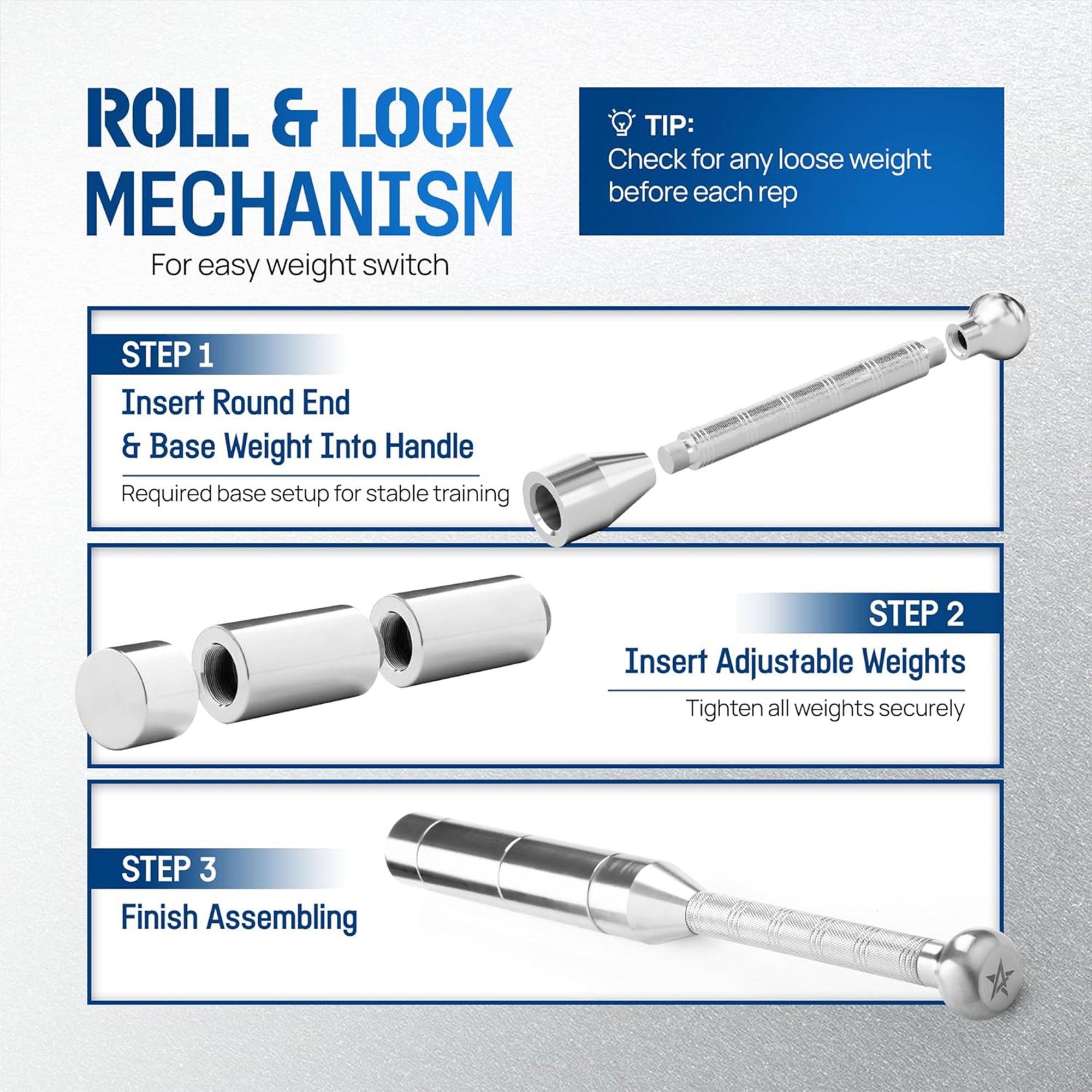 Yes4All Metal Adjustable 6-in-1 Steel Club for Full Body Workouts, (Open Box)