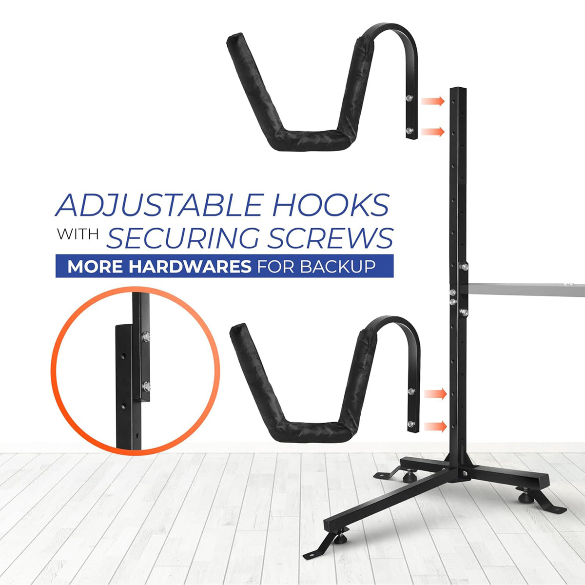 Yes4All Freestanding Double Kayak Rack, Steel Board Stand, 175 Pound Capacity (Open Box)