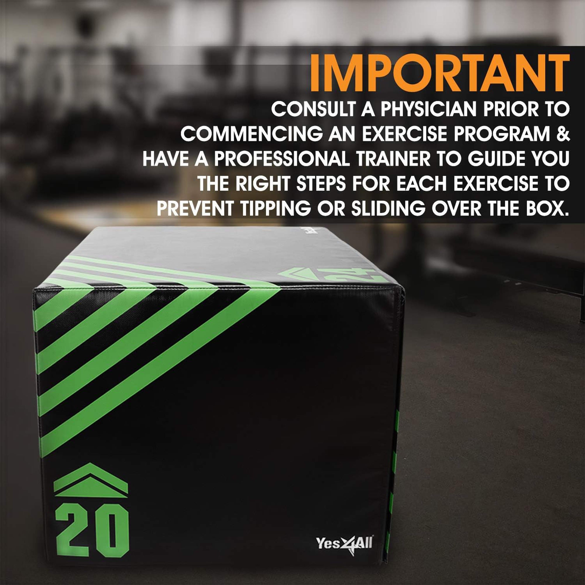 Yes4All 3-in-1 Soft Plyo Box with Foam Core & PVC Cover, 16lb (Open Box)