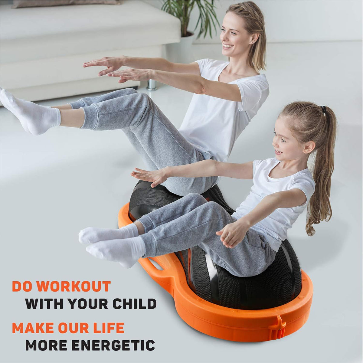 Yes4All Balance Ball, Half Peanut Exercise Workout Trainer, 1100 lb, Orange - VMInnovations