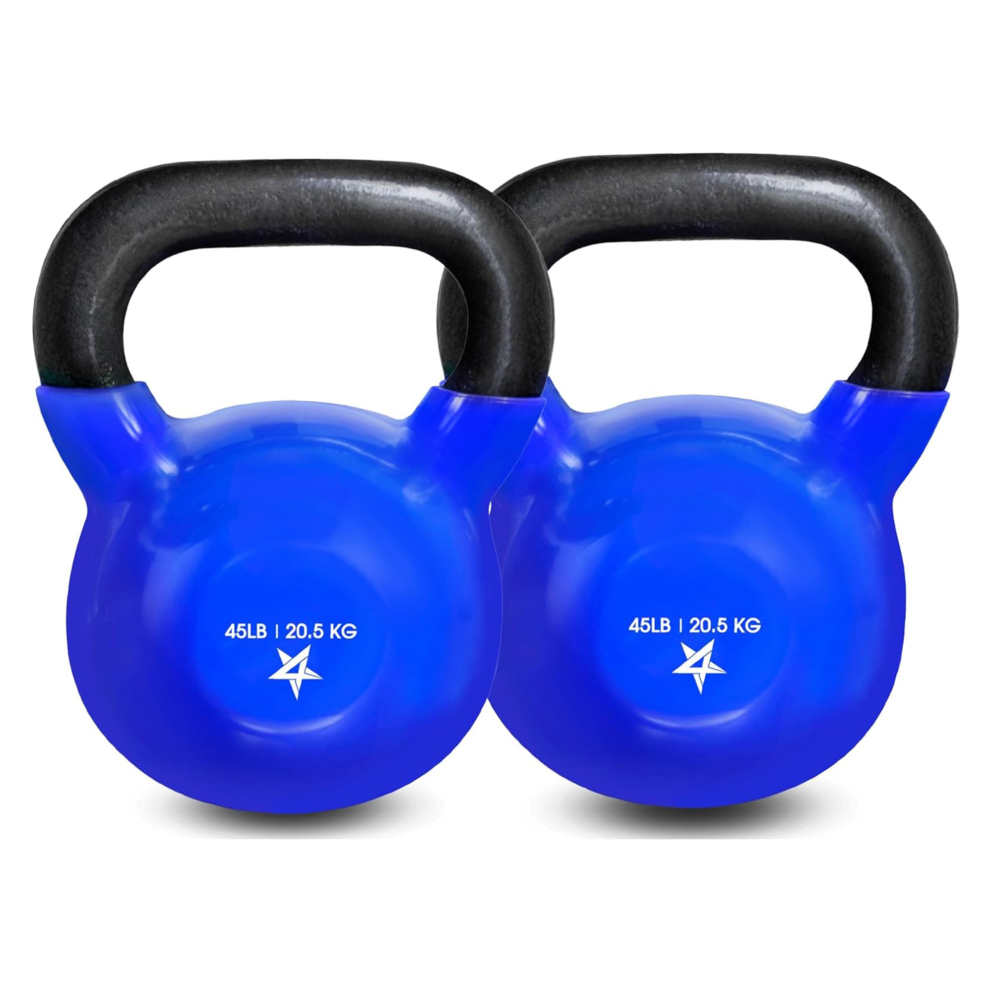 Yes4All Kettlebells,1 Pair Vinyl Coated Cast Iron Home Gym Weights (Open Box)
