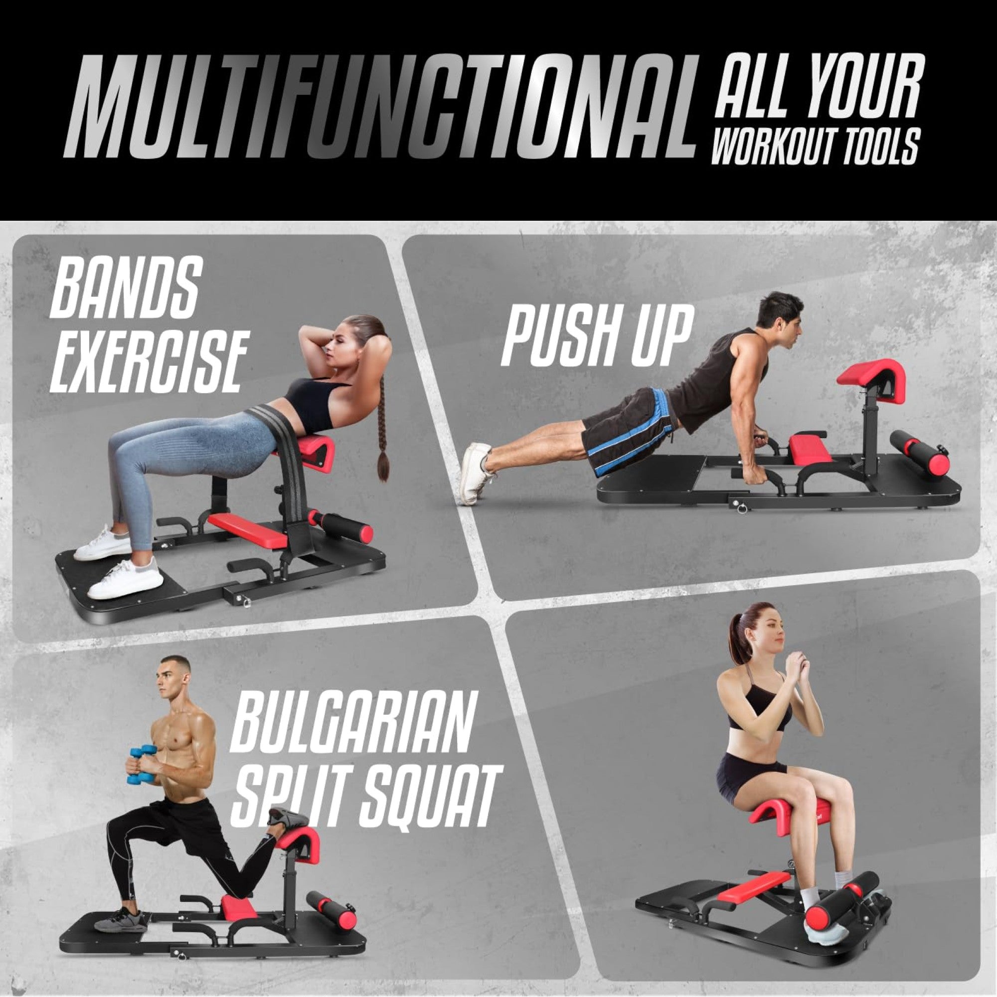 Yes4All Versatile Hip Thrust Machine with Resistance Bands for Home (Open Box)