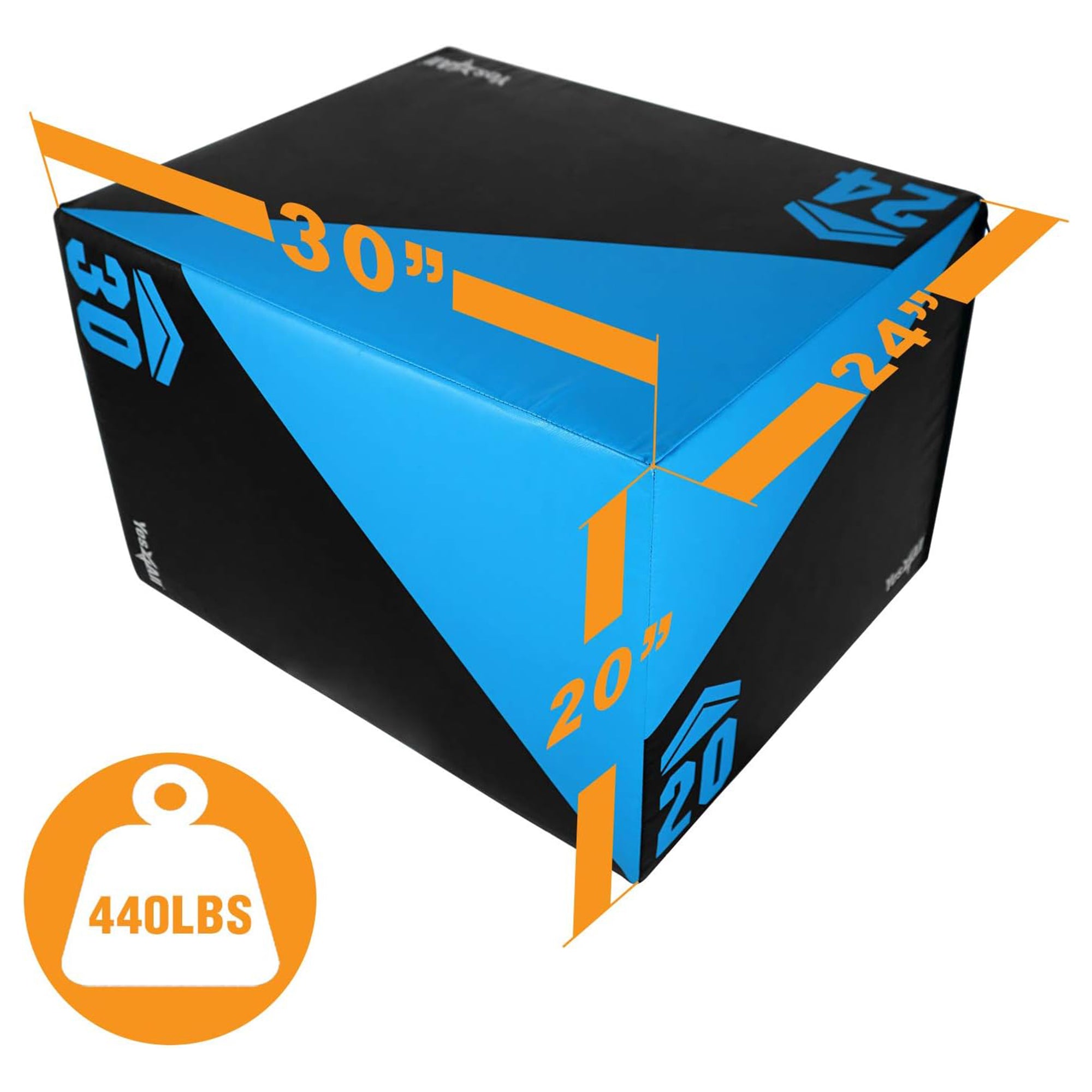 Yes4All 3-in-1 Soft Plyo Box with Foam Core & PVC Cover 30"L x 24"W x 20"H, 64lb - VMInnovations