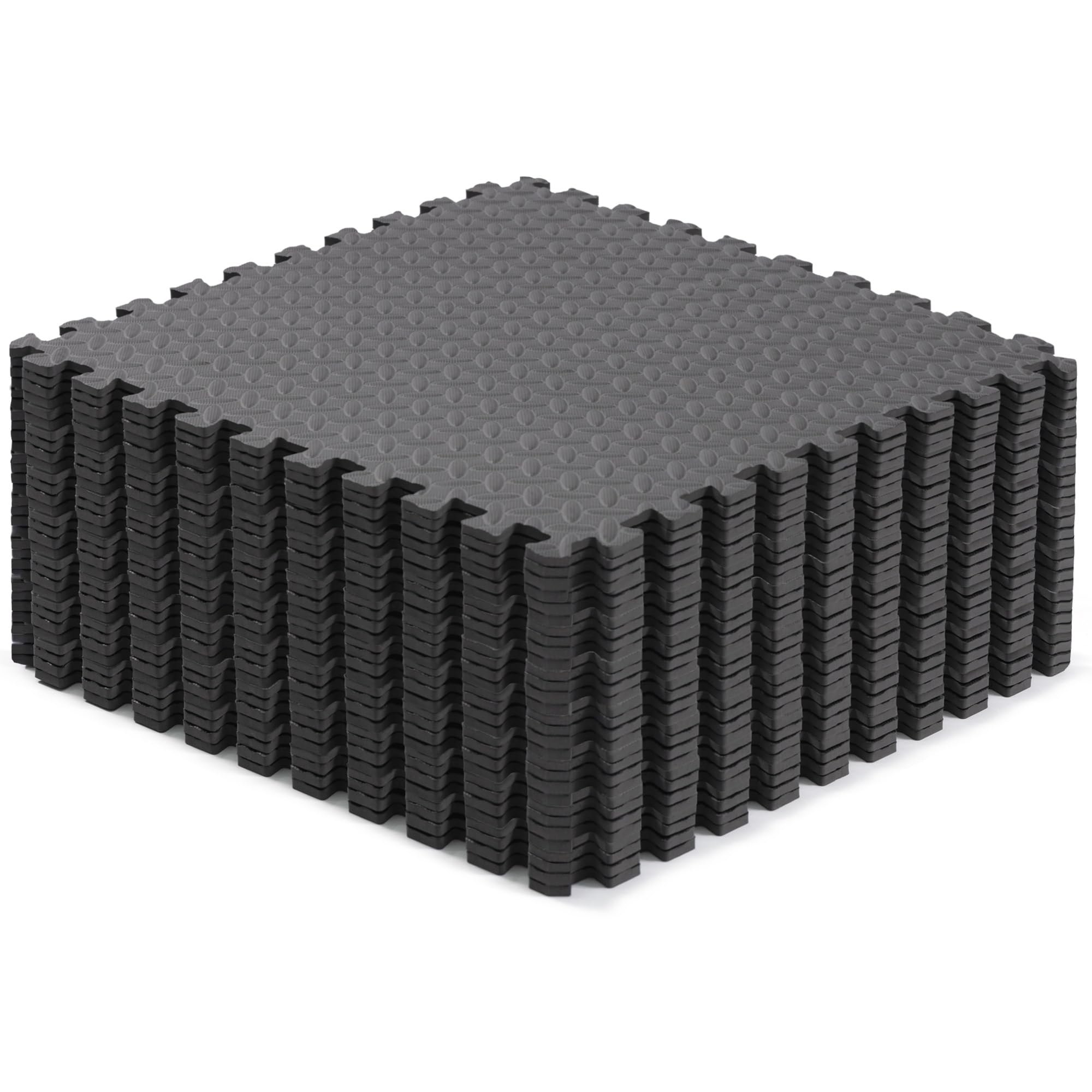 Yes4All Interlocking Foam Exercise Mat, 7/16" Thick, 24"x24", 120 Sq Ft, Grey - VMInnovations