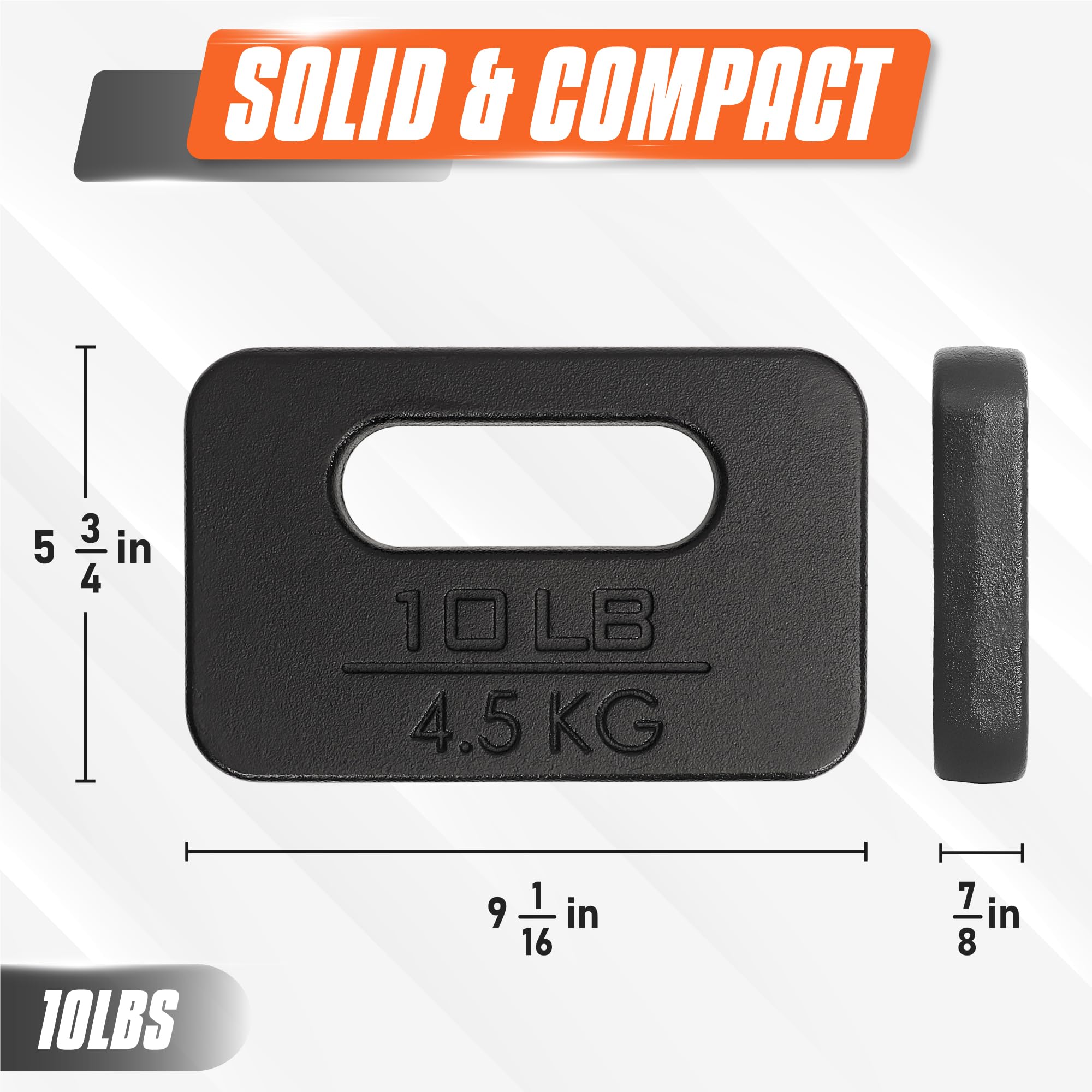 Yes4All Cast Iron Rucking Weight with Ergonomic Rounded Handle, 2(Open Box)