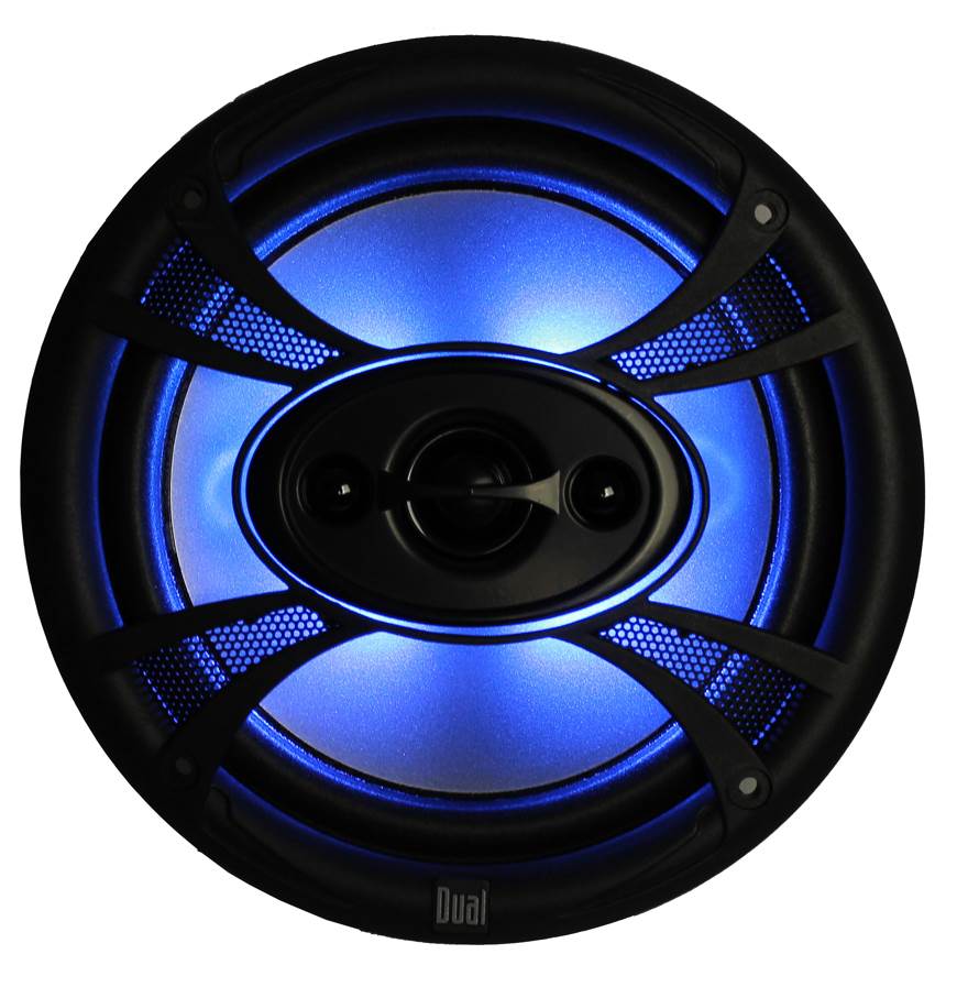 2) New Dual TS65 6.5" 140 Watt 3 Way Coaxial Car Speakers w/Blue Neon Lights