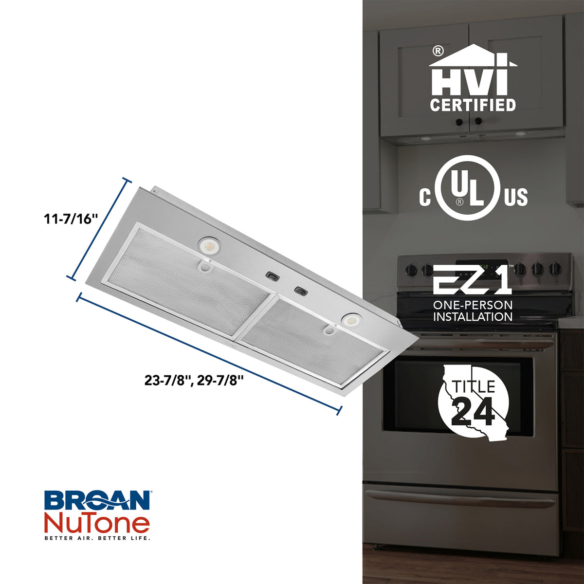 Broan-NuTone Custom Built-In Power Pack Insert, 30", Stainless Steel (Open Box)