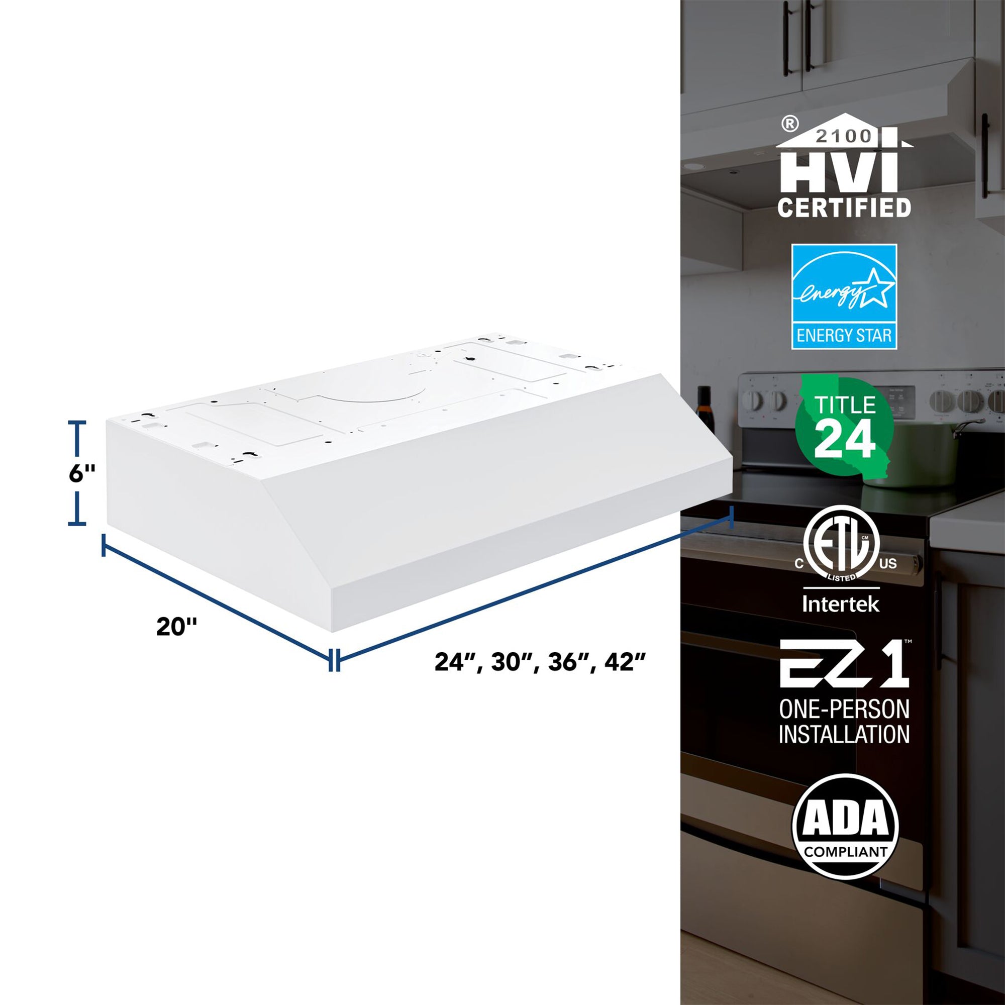 Broan-NuTone 42" Under Cabinet Range Hood, 350 Max Blower CFM (Open Box)